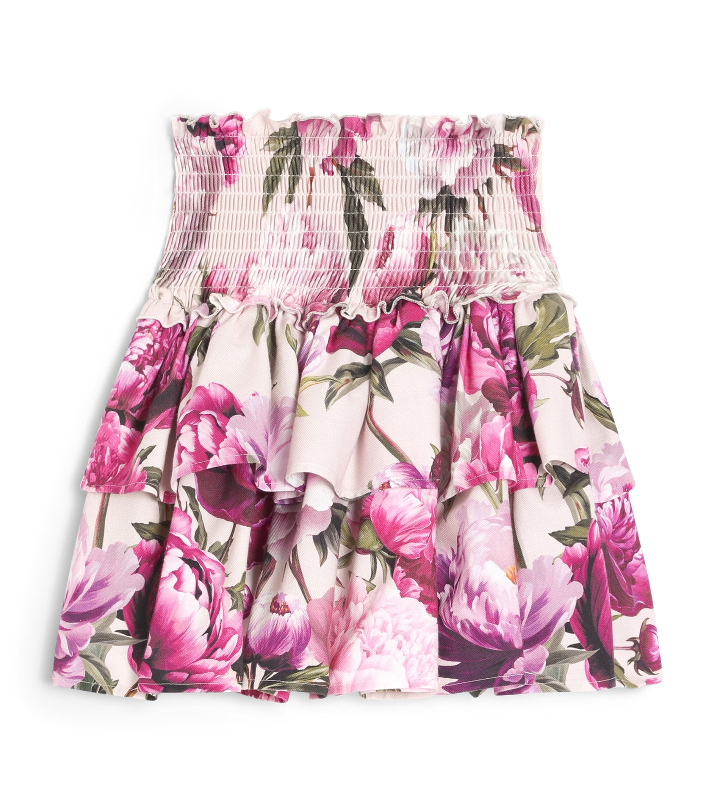 Dolce&Gabbana Kids Smocked Peony Print Skirt (8-12+ Years)
