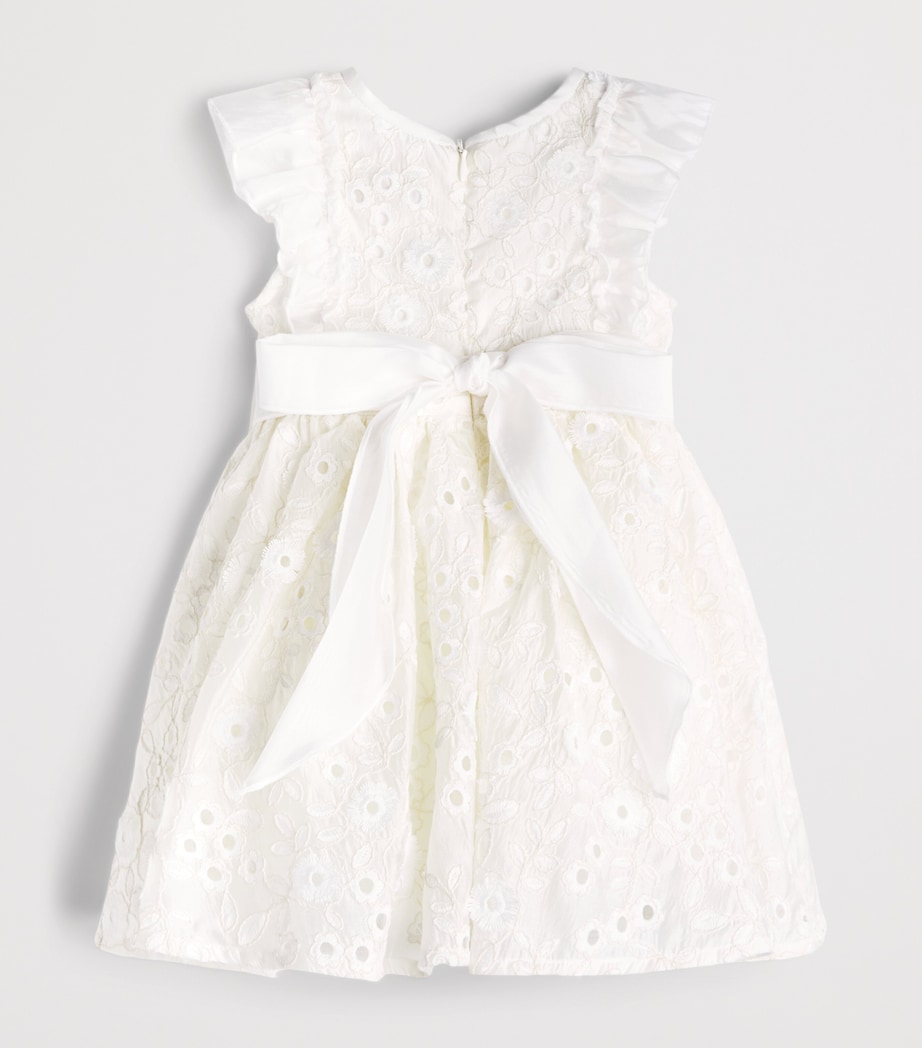 Monnalisa Embroidered Ruffle-Sleeve Dress (9 Months-3 Years) Ecru Image 2