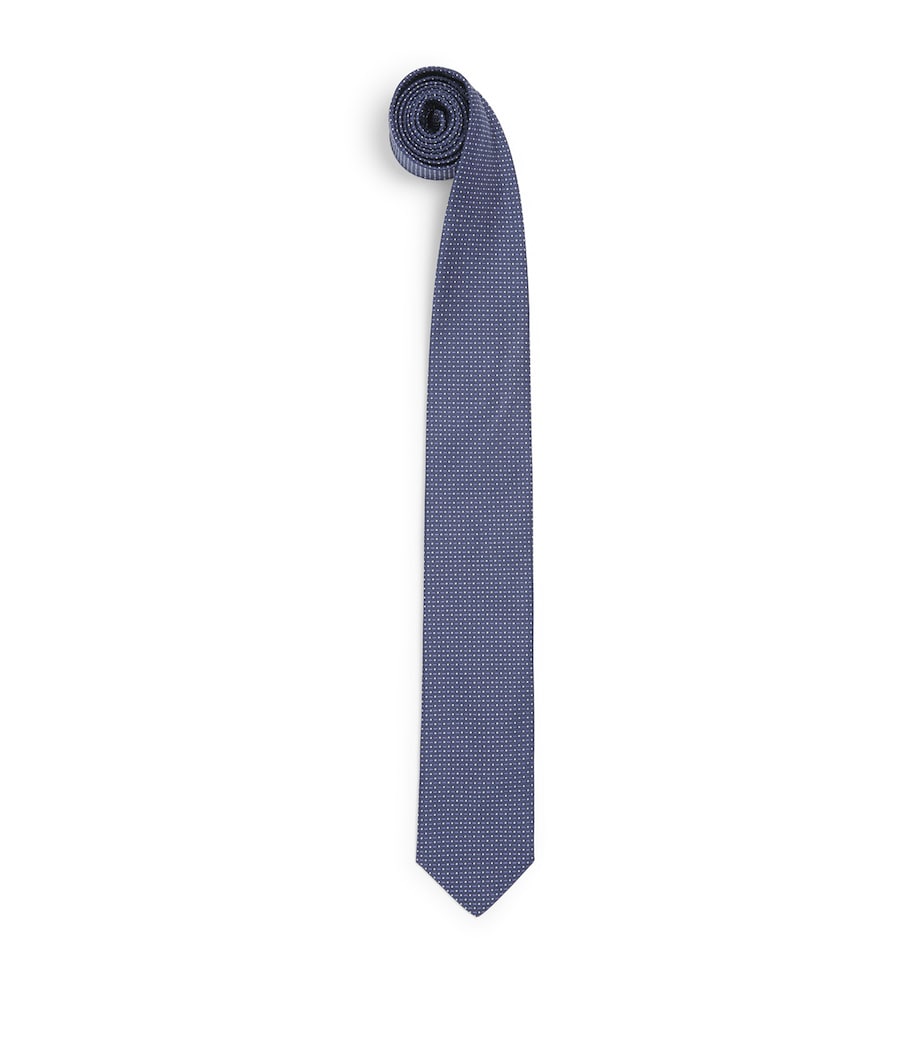 Eton Silk Pin Dot Tie Navy Blue Image 1