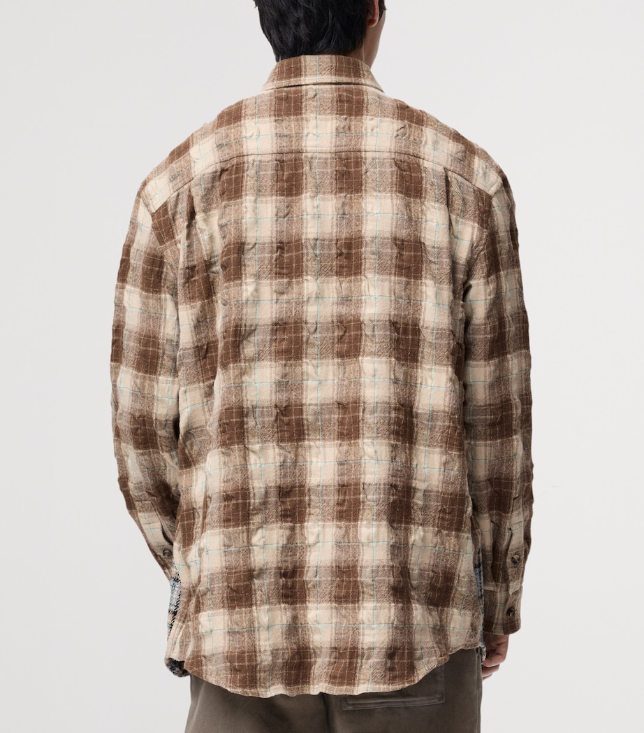 Wool-Blend Long-Sleeve Check Shirt BROWN/GREY Image 4
