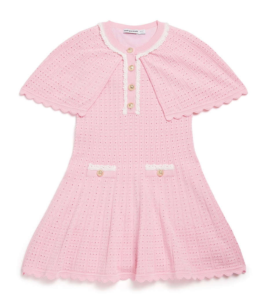Knitted Cape Dress (3-12 Years) PINK Image 1