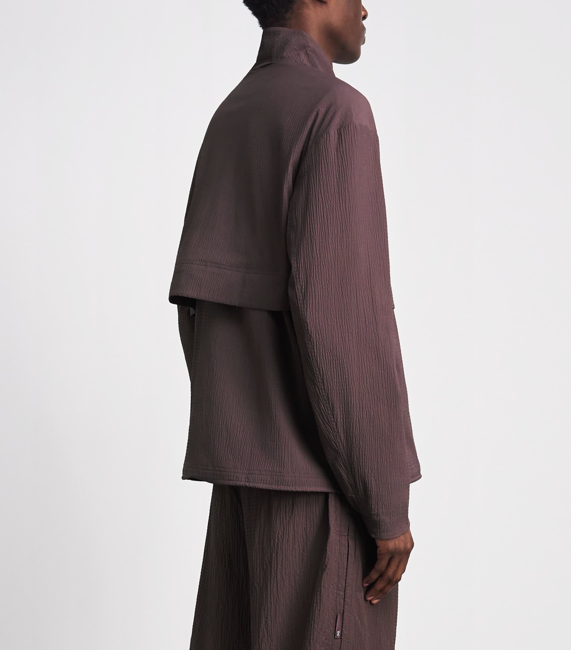 On Mens Textured Courtside Half-Zip Jacket Mulberry Image 5