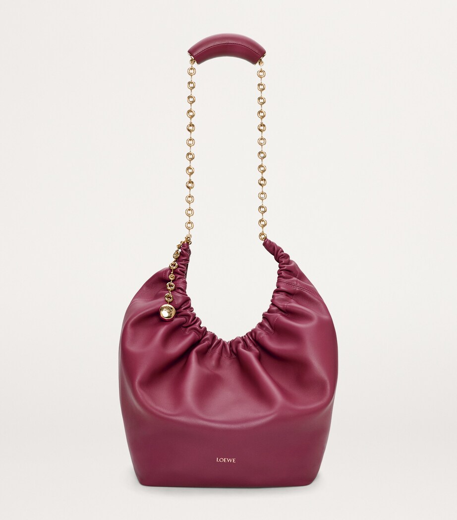 Medium Leather Squeeze Top-Handle Bag CRIMSON Image 6