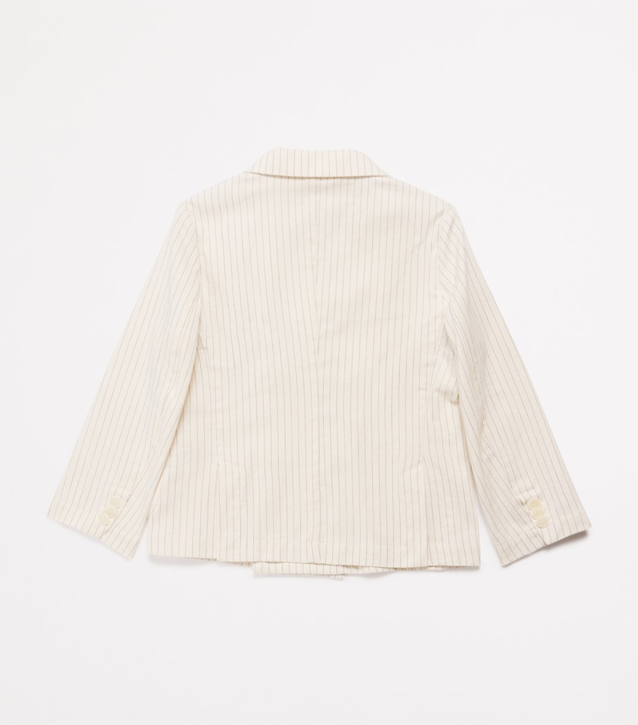 Cotton-Hemp Pinstripe Blazer (2-12 Years) 100 MILK Image 2