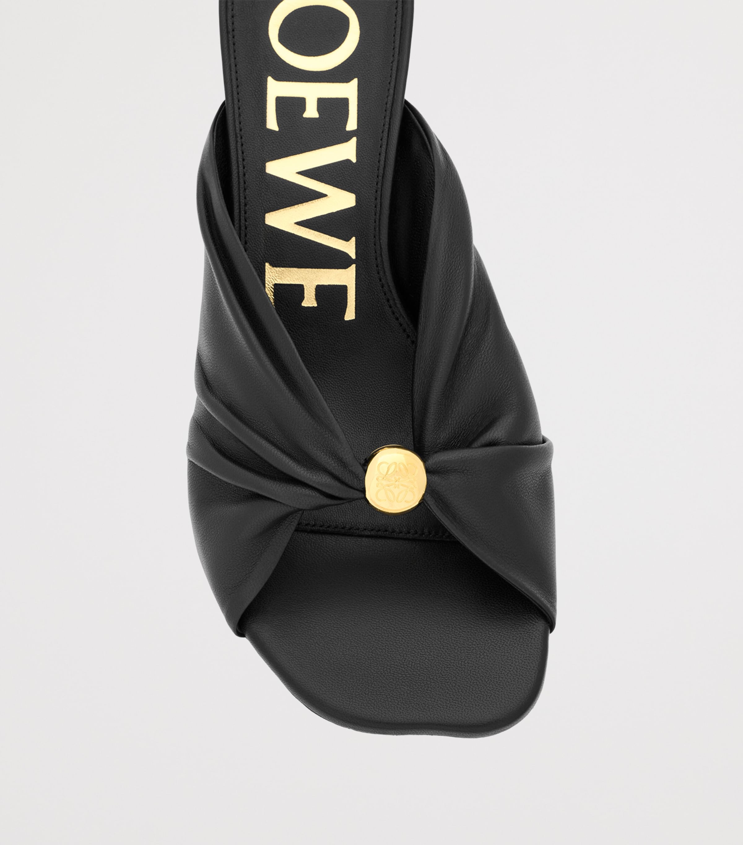 LOEWE x Paula's Ibiza Leather Pebble Heeled Mules 45 Black Image 5