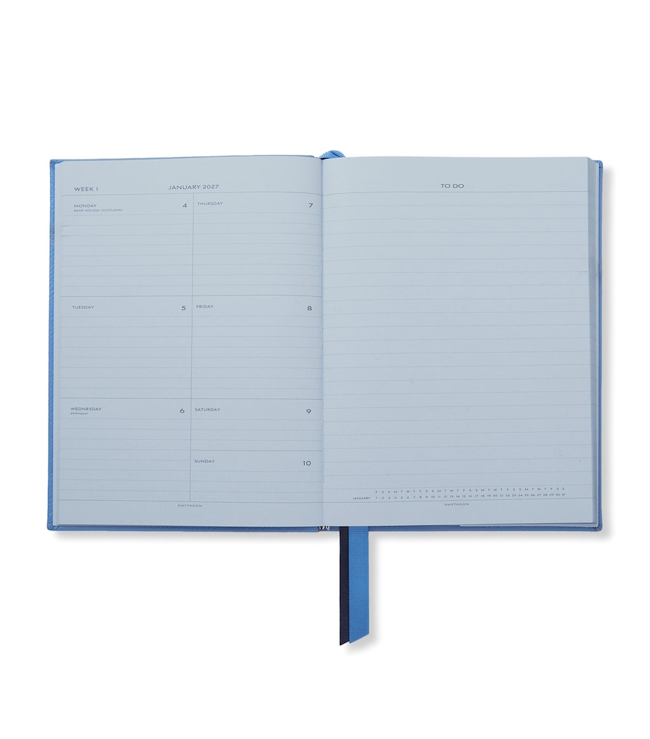 Smythson Leather Soho Weekly Diary 2027 Nile Blue Image 2