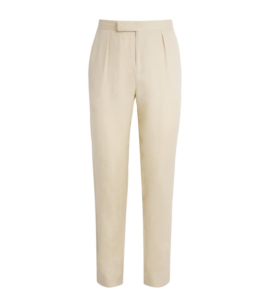 Ralph Lauren Purple Label Mens Linen Davis Trousers Limestone Image 1