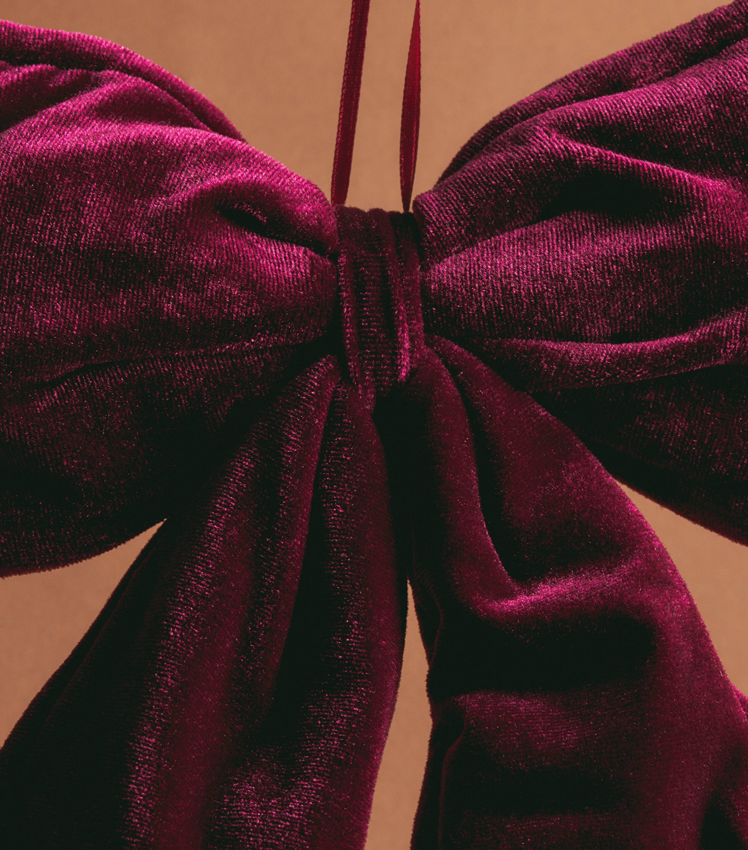 Luxury Garland Large Velvet Bow Tree Decoration Burgundy Image 2