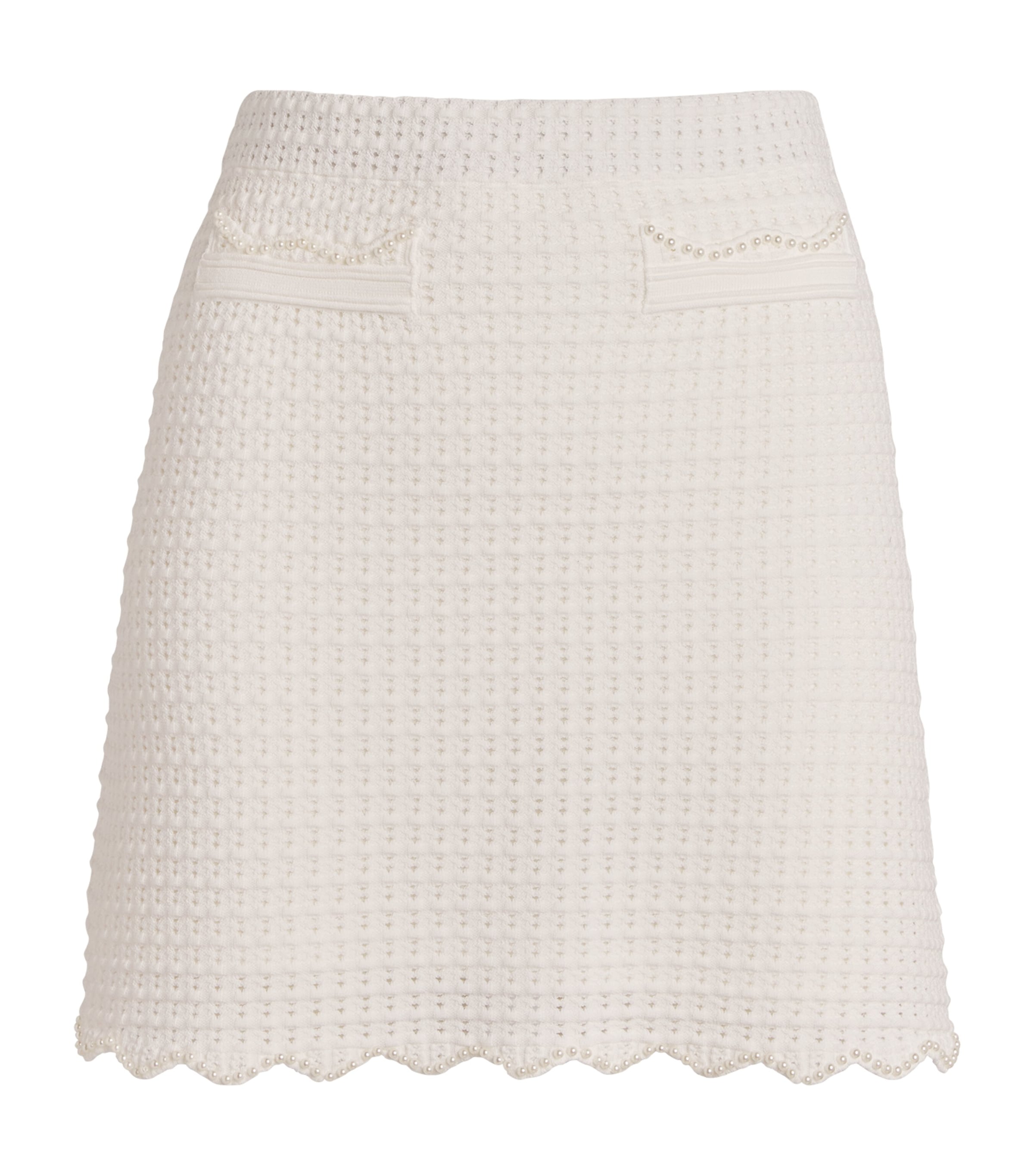 Sandro Roxane Crochet Mini Skirt In Beige