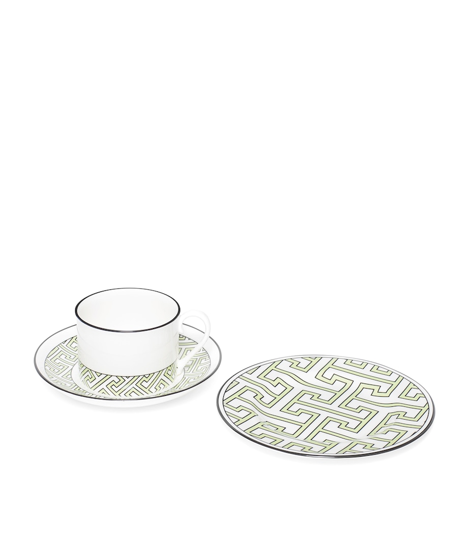 Maze Teacup And Saucer GREEN Image 2