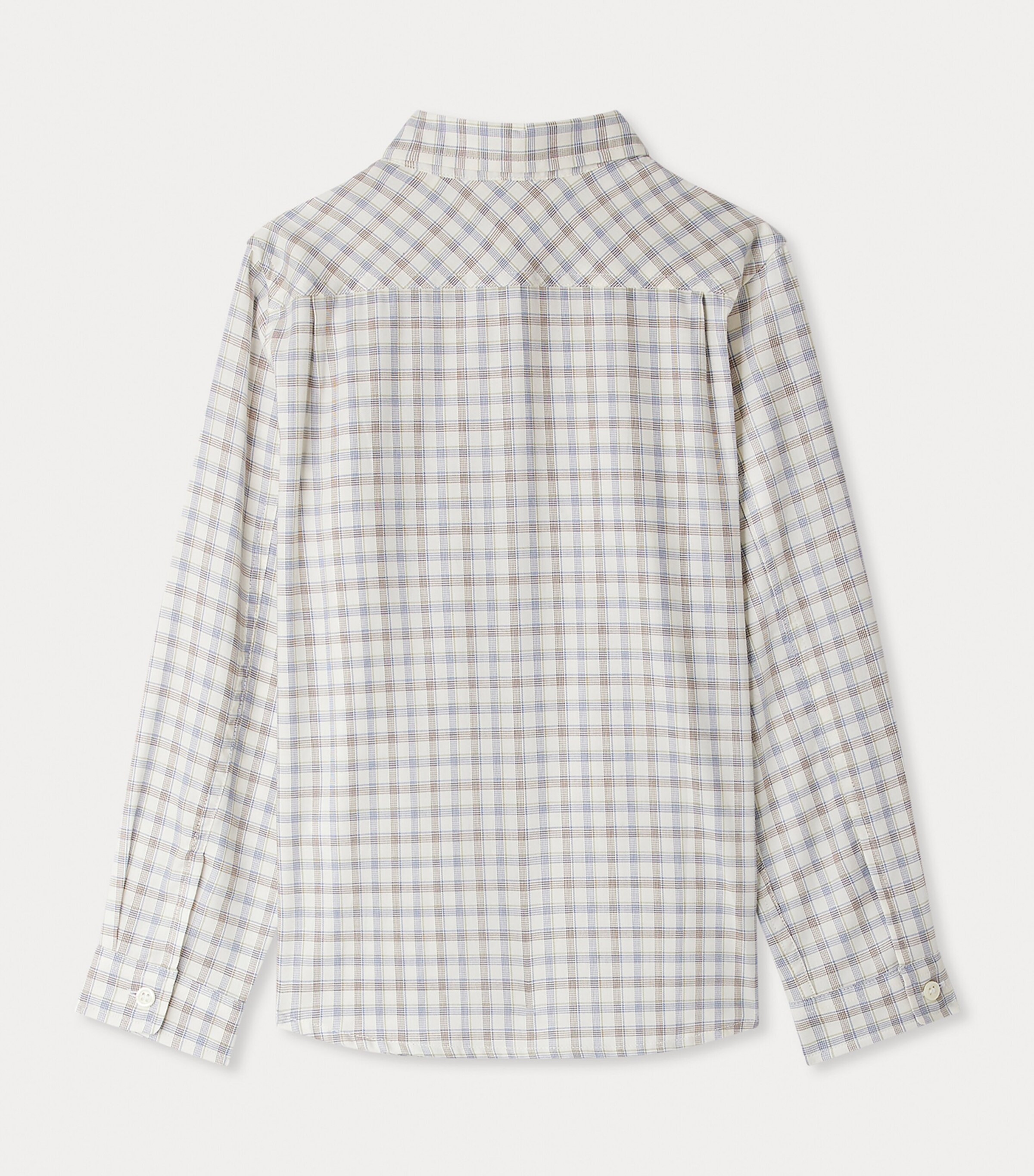 Cotton Check Shirt (4-14 Years) CA BLEU OUTREMER Image 2