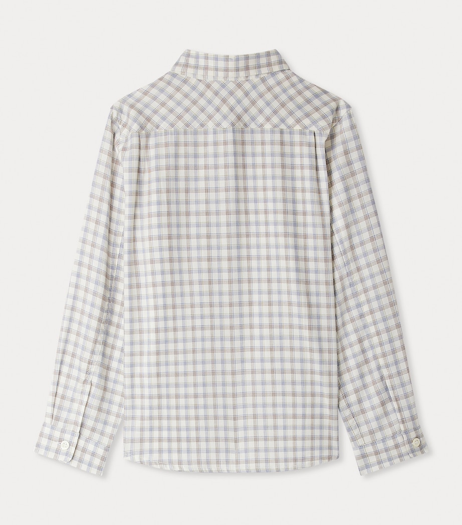 Cotton Check Shirt (4-14 Years) CA BLEU OUTREMER Image 2