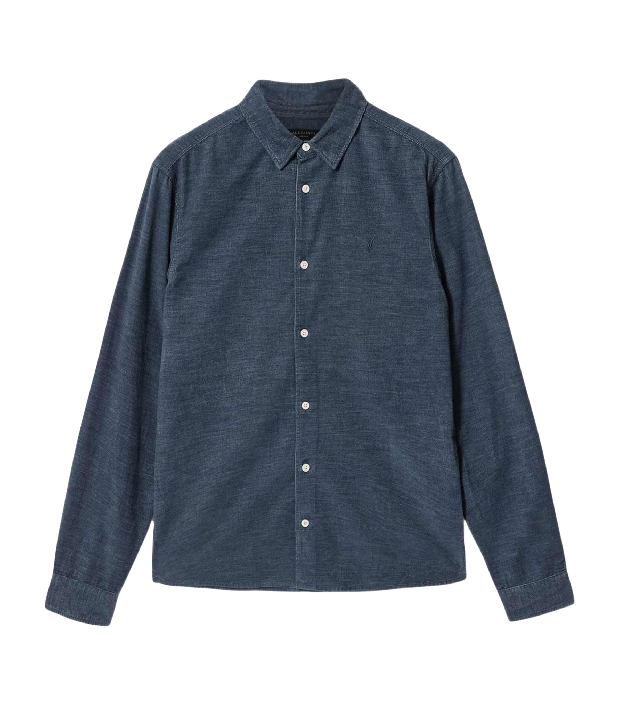 AllSaints Mens Organic Cotton Lorella Shirt Moonstone Blue Image 1