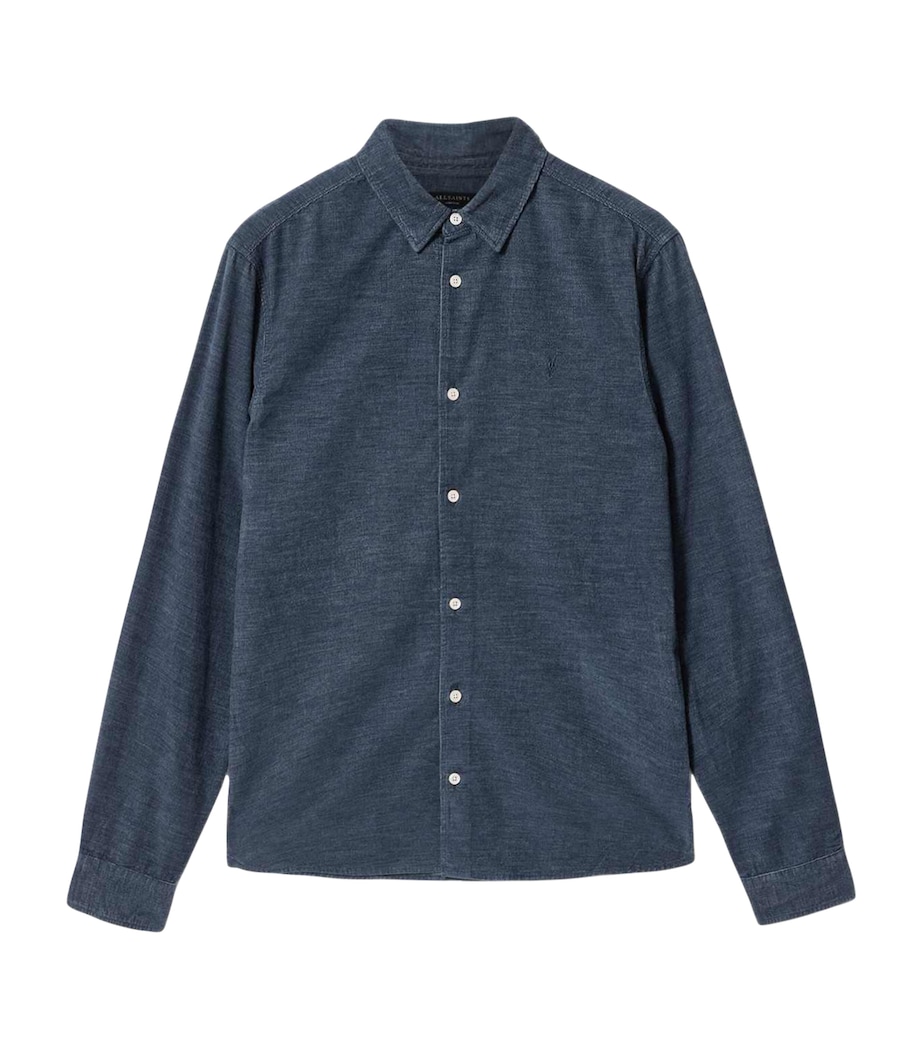 AllSaints Mens Organic Cotton Lorella Shirt Moonstone Blue Image 1