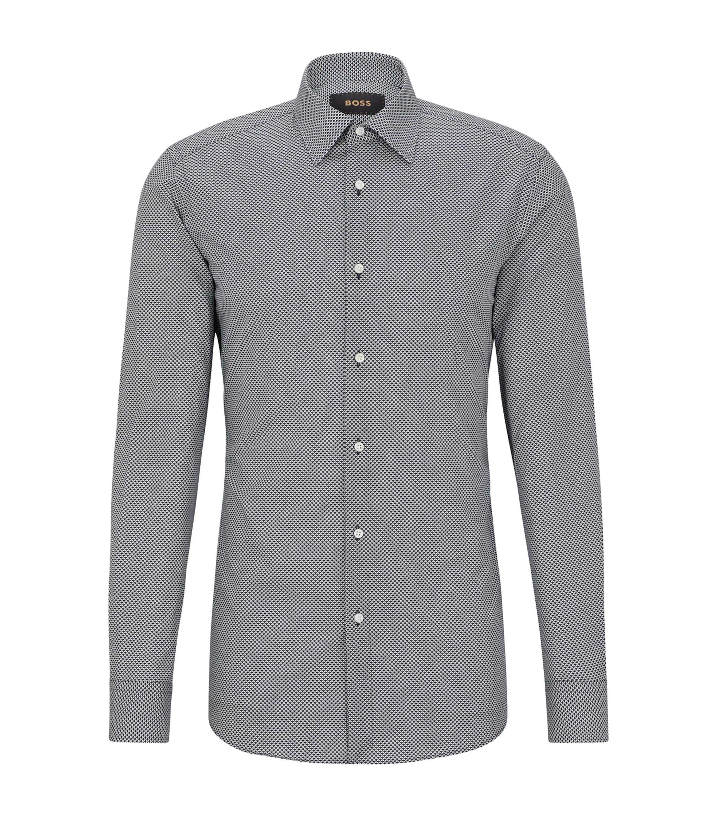 Hugo Boss Printed Slim-fit Shirt In Blue