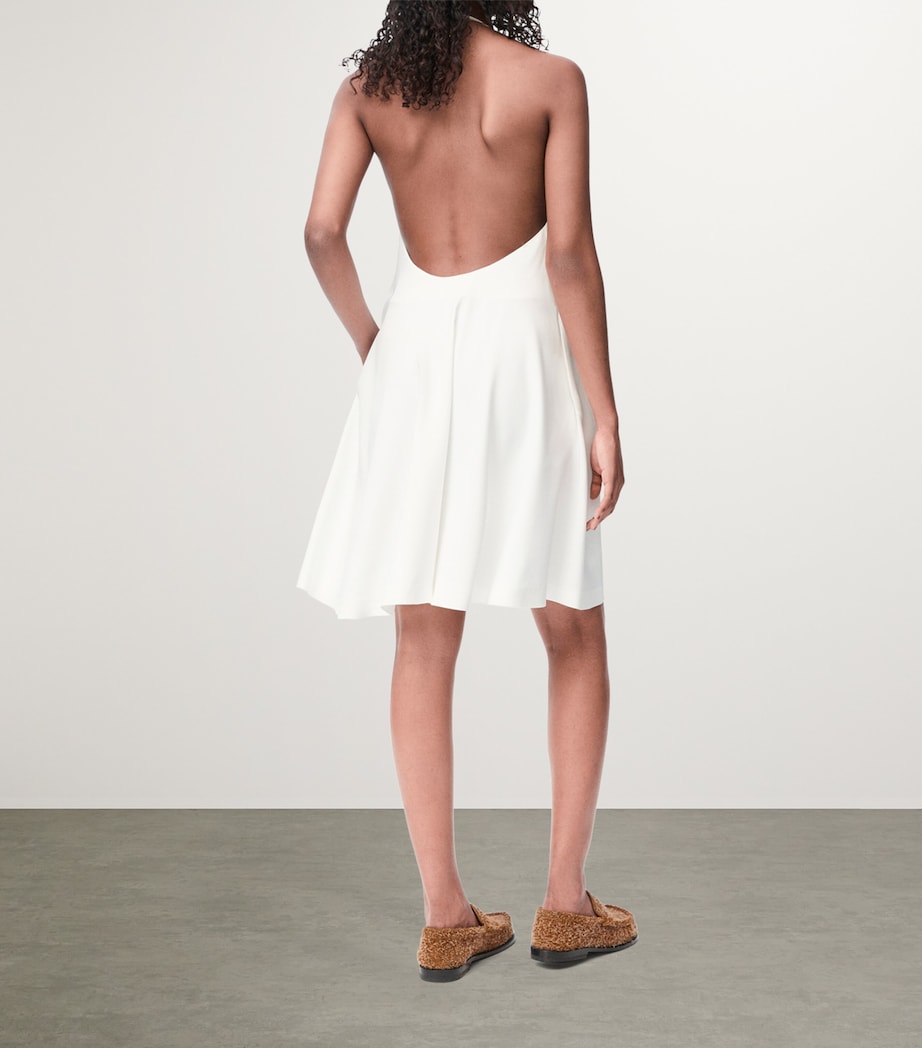 loewe white mini dress + Paula's Ibiza Anagram cotton-poplin mini dress - white