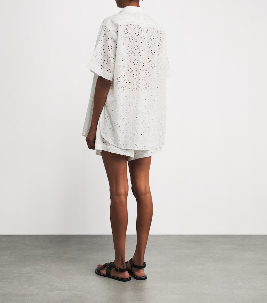 Broderie Anglaise Shirt and Shorts Set WHITE Image 3