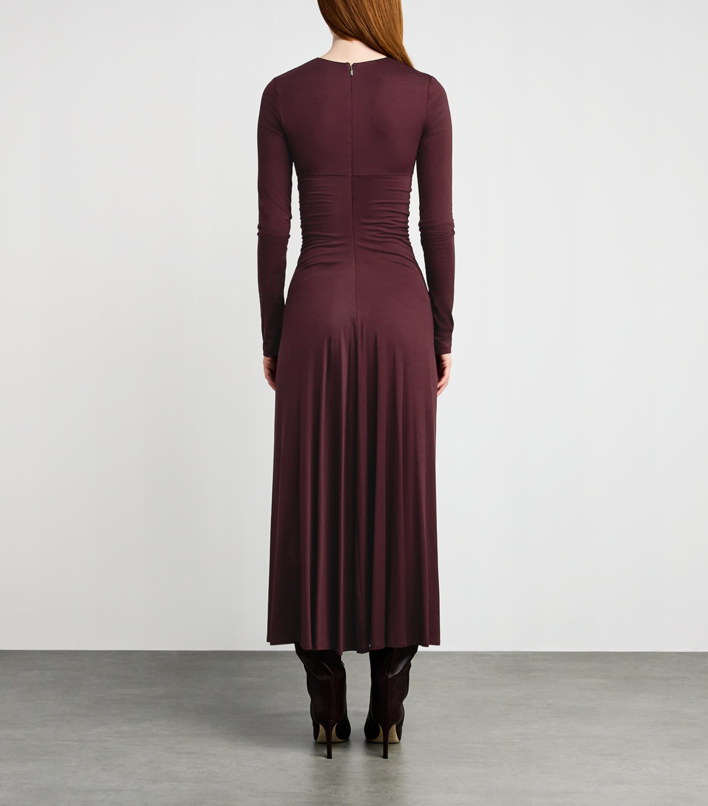 Jersey Ruched Maxi Dress CHERRY Image 3
