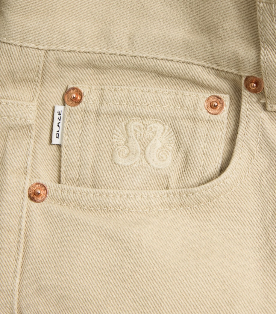 Blazé Milano Womens Nariida Java Straight Jeans Almond Image 6