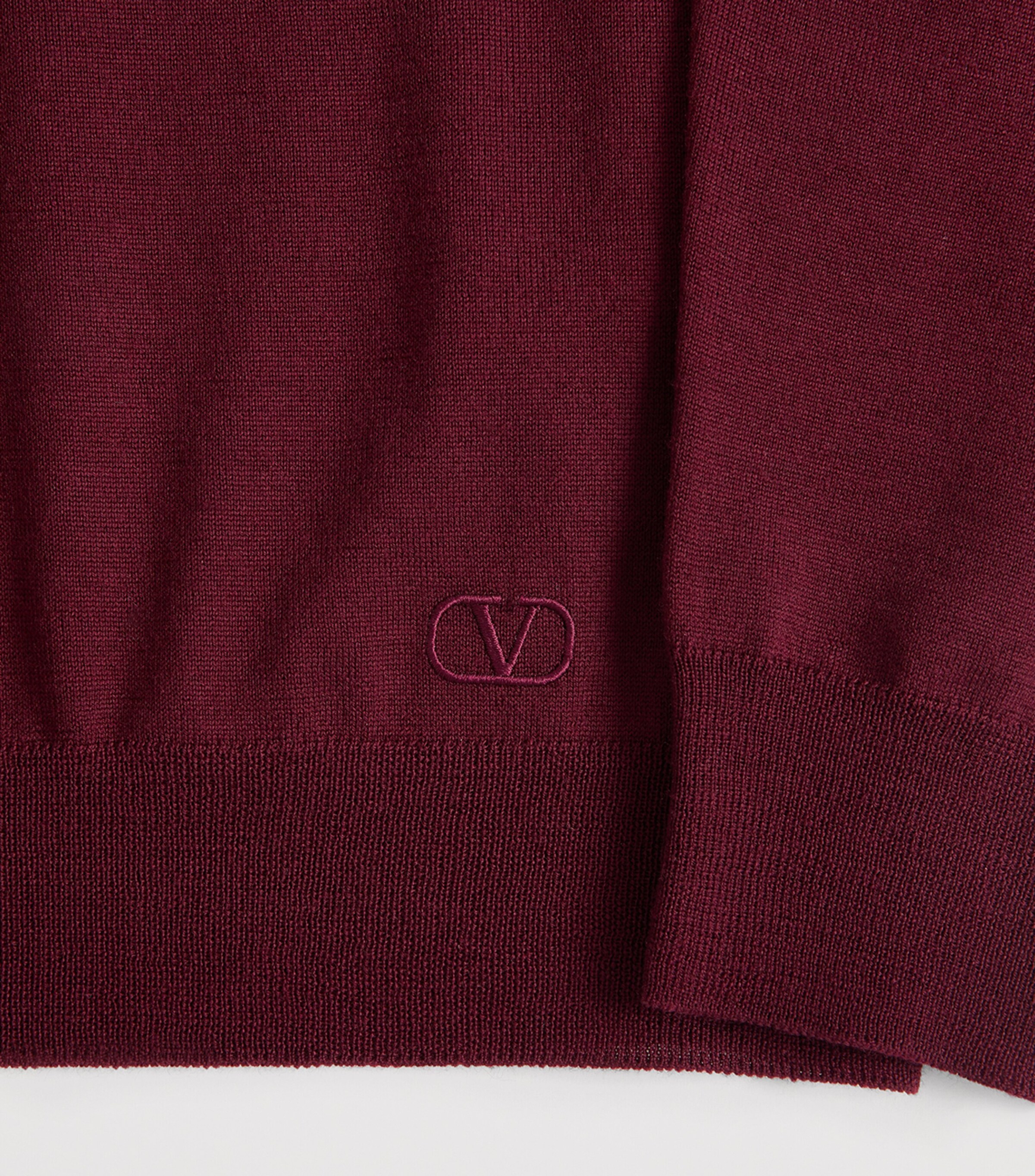 Valentino Garavani Mens Virgin Wool Long-Sleeve Polo Shirt Image 8