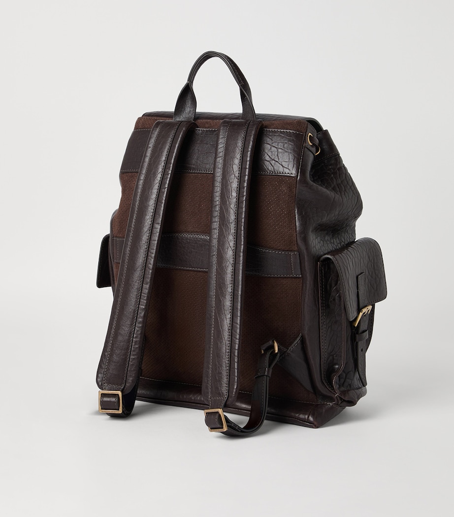 Leather Flap Closure Backpack C4214 Image 3
