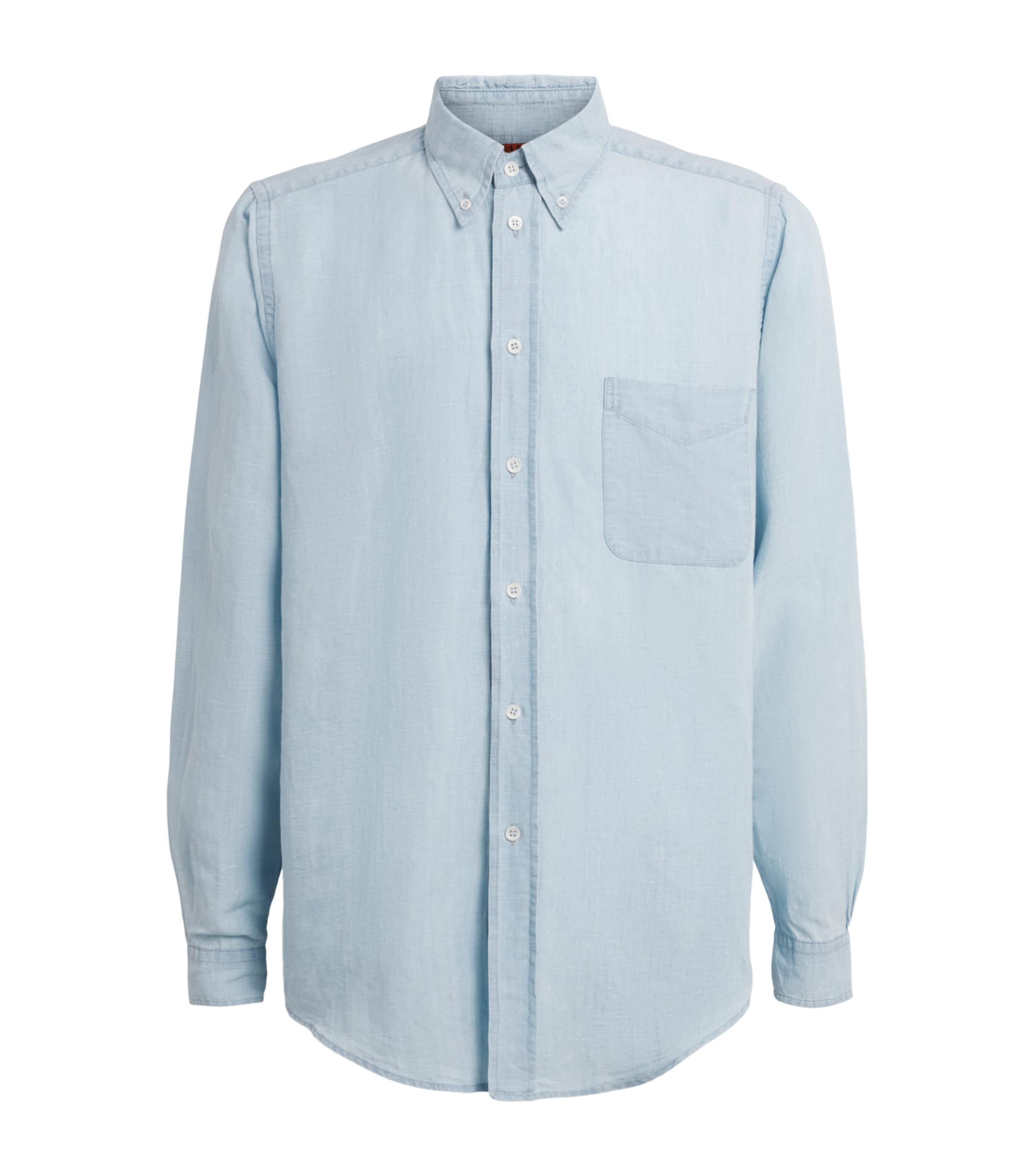 Denim Button-Down Shirt 110 CIELO Image 1