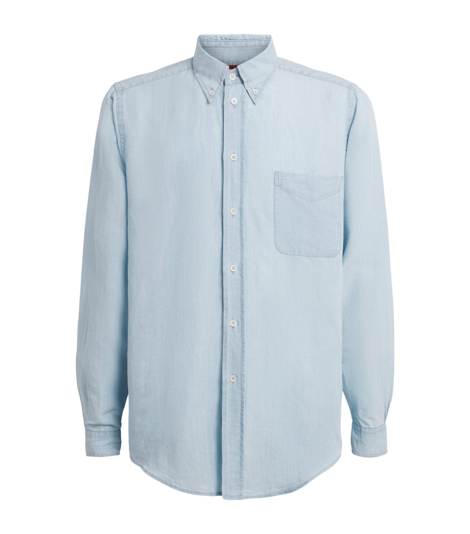 Denim Button-Down Shirt 110 CIELO Image 1