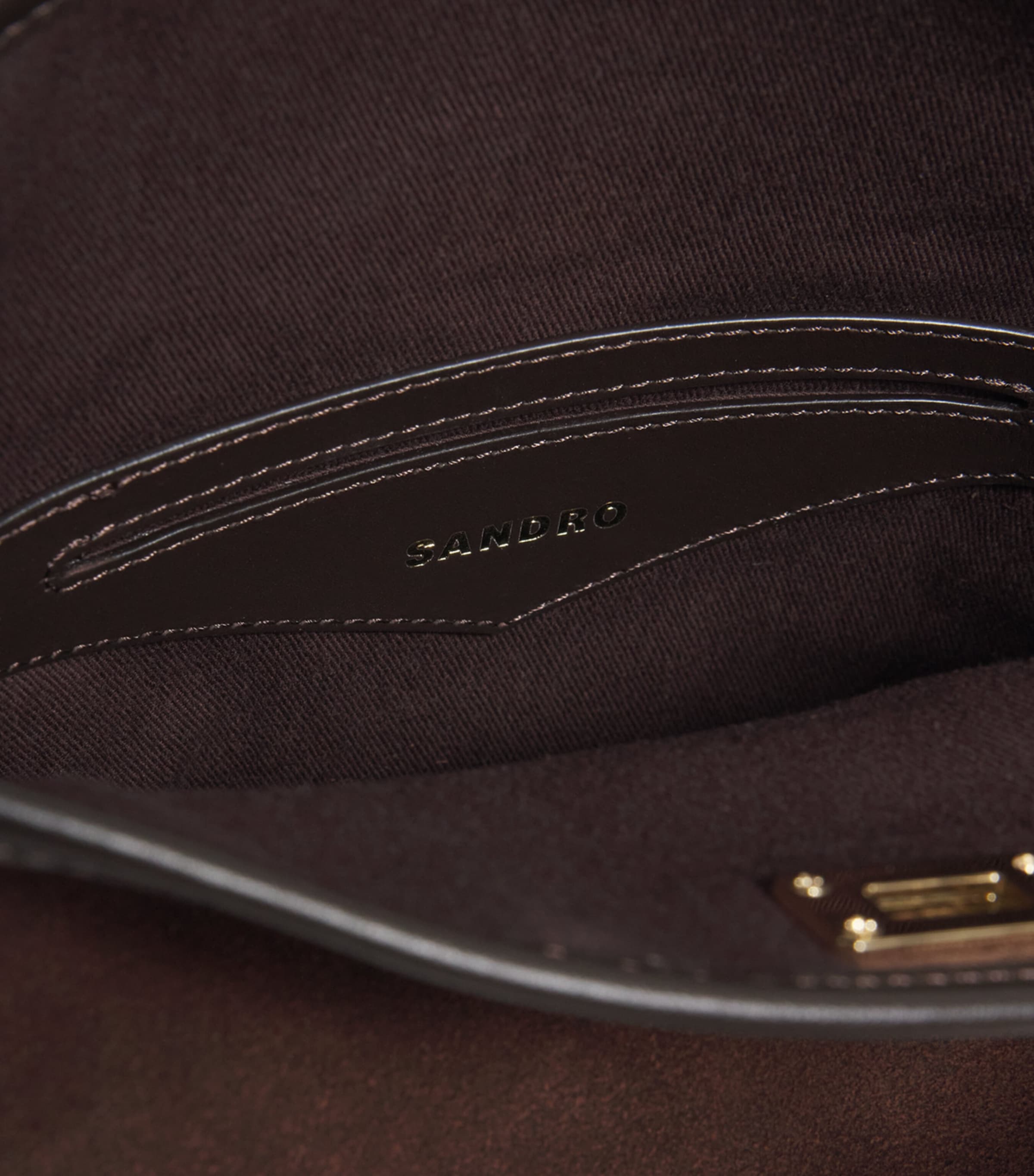 Mini Leather Fringe Tangoso Bucket Bag MAHOGANY Image 3