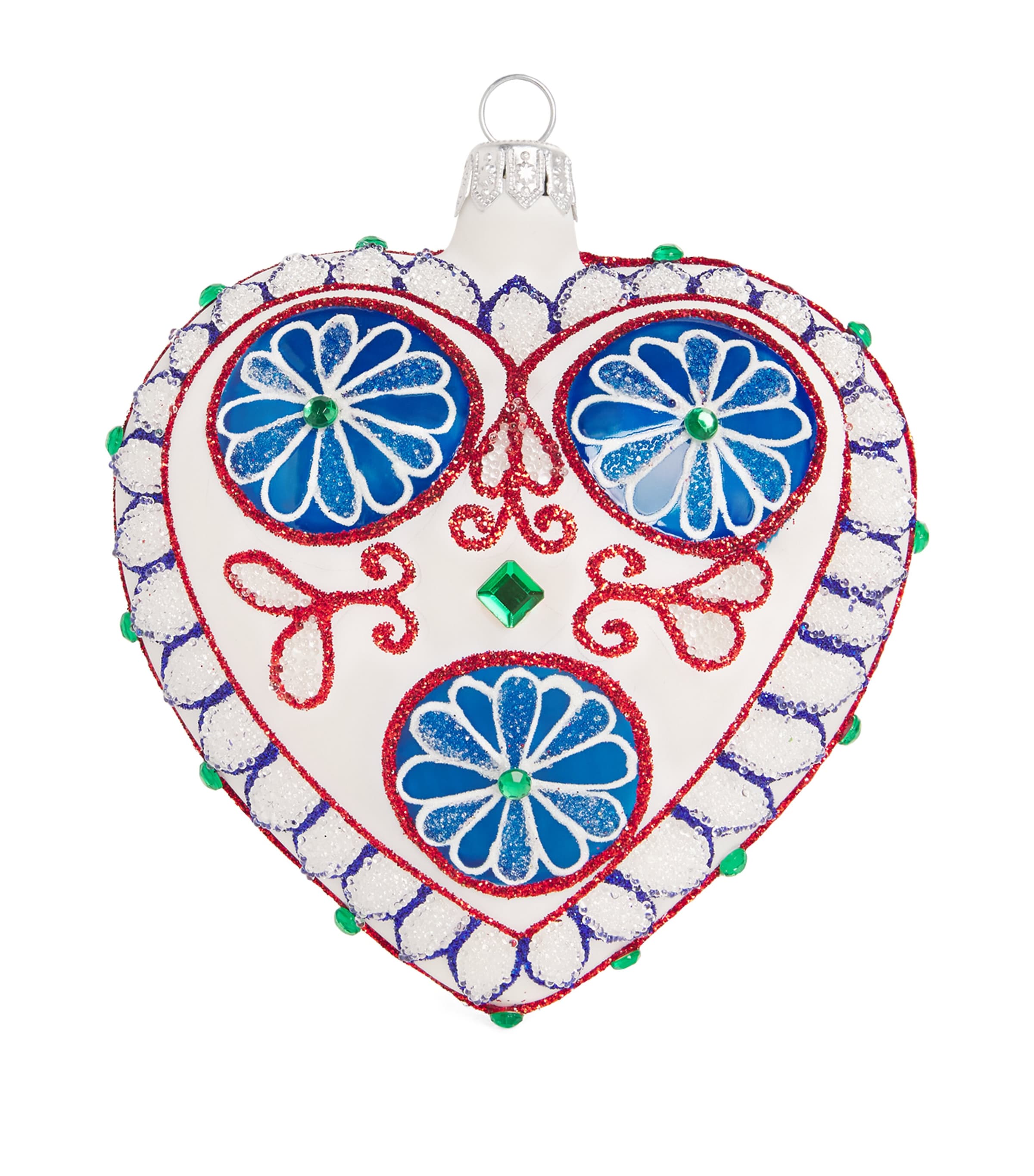 Harrods Glass Heart Tree Decoration In Multi