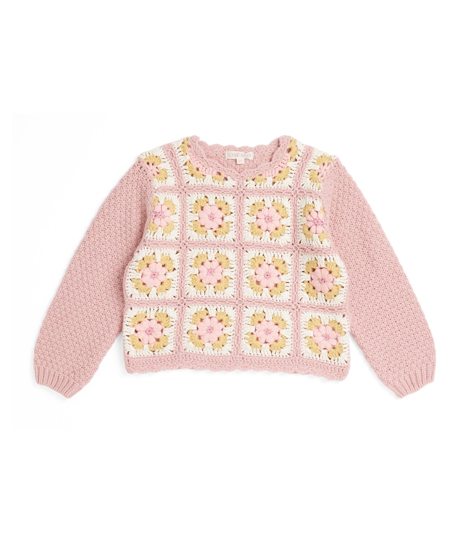 Crochet Alicia Sweater (4-12 Years) BLUSH Image 1