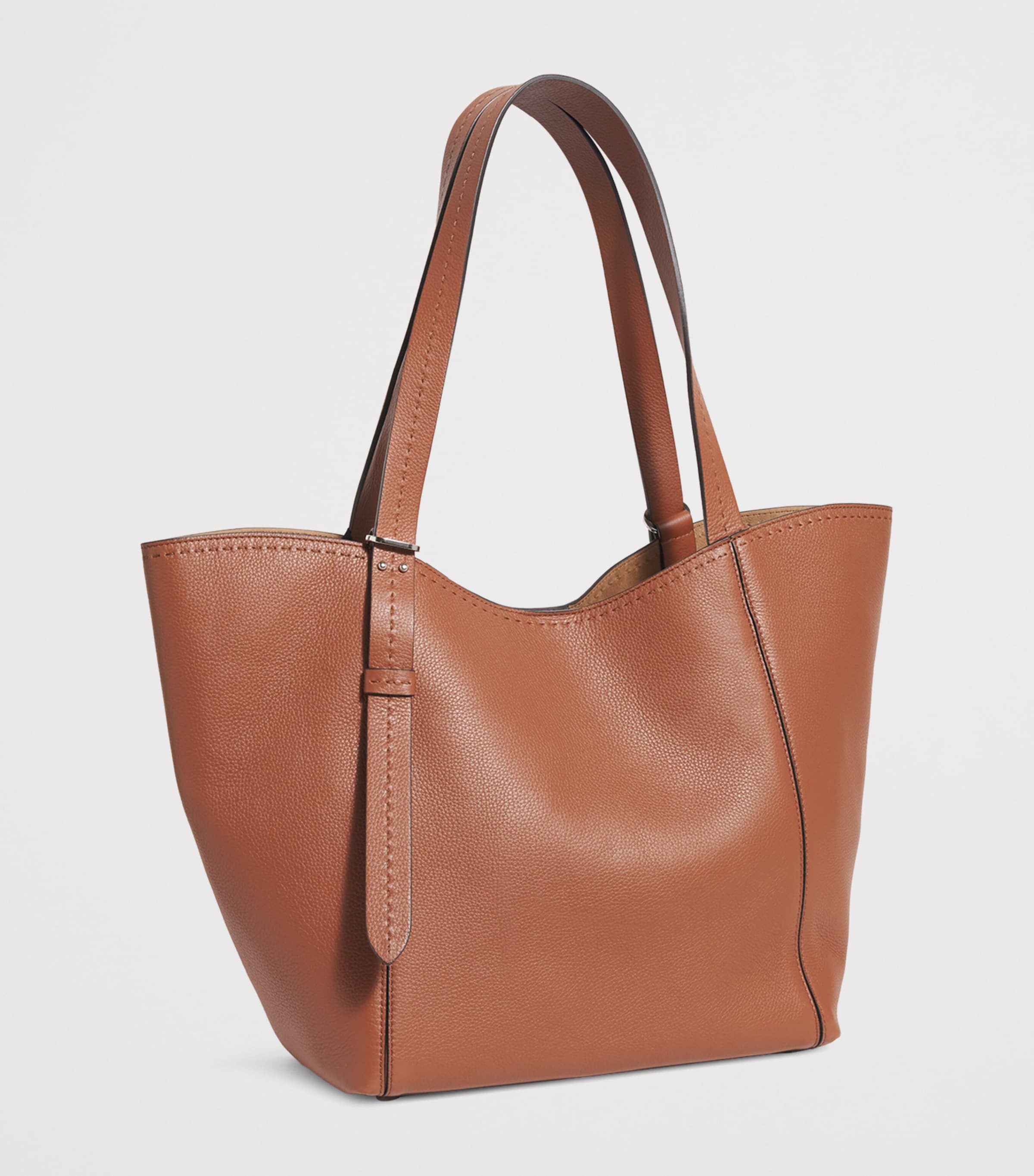 Leather Architepo Tote Bag AMBER BROWN Image 3