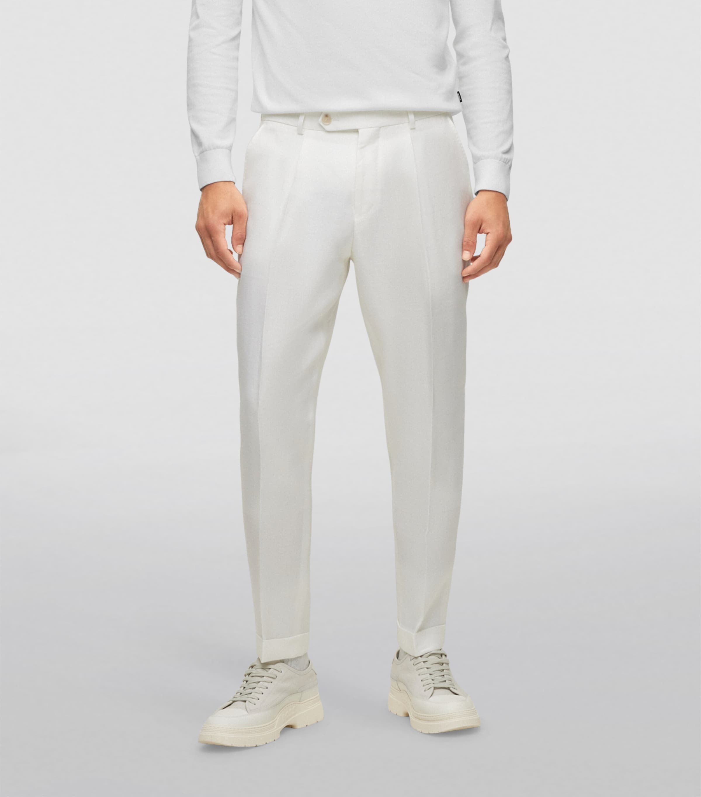 Linen Tailored Trousers 100 Image 3