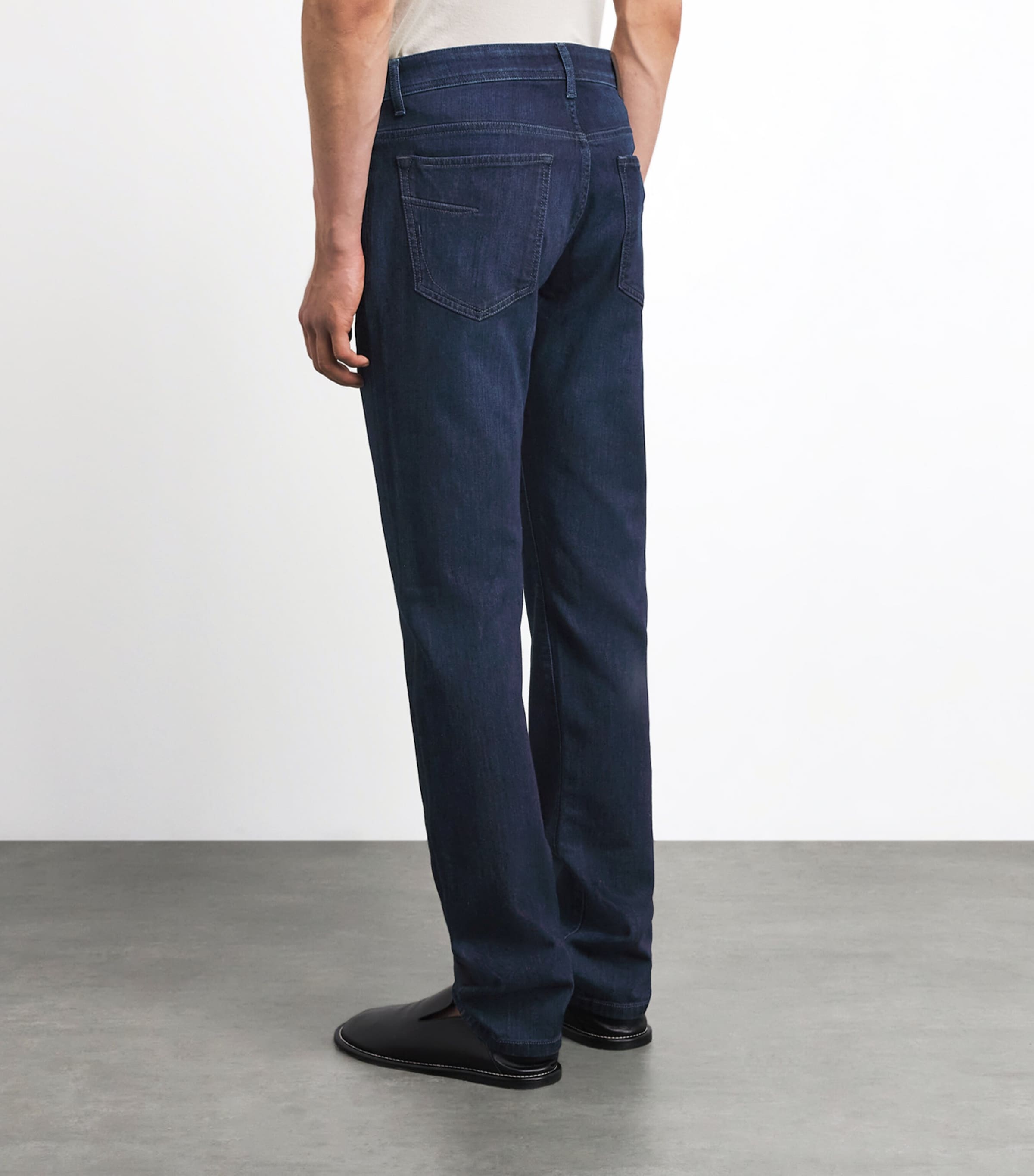 Corneliani Mens Stretch Straight Jeans Navy Blue Image 5