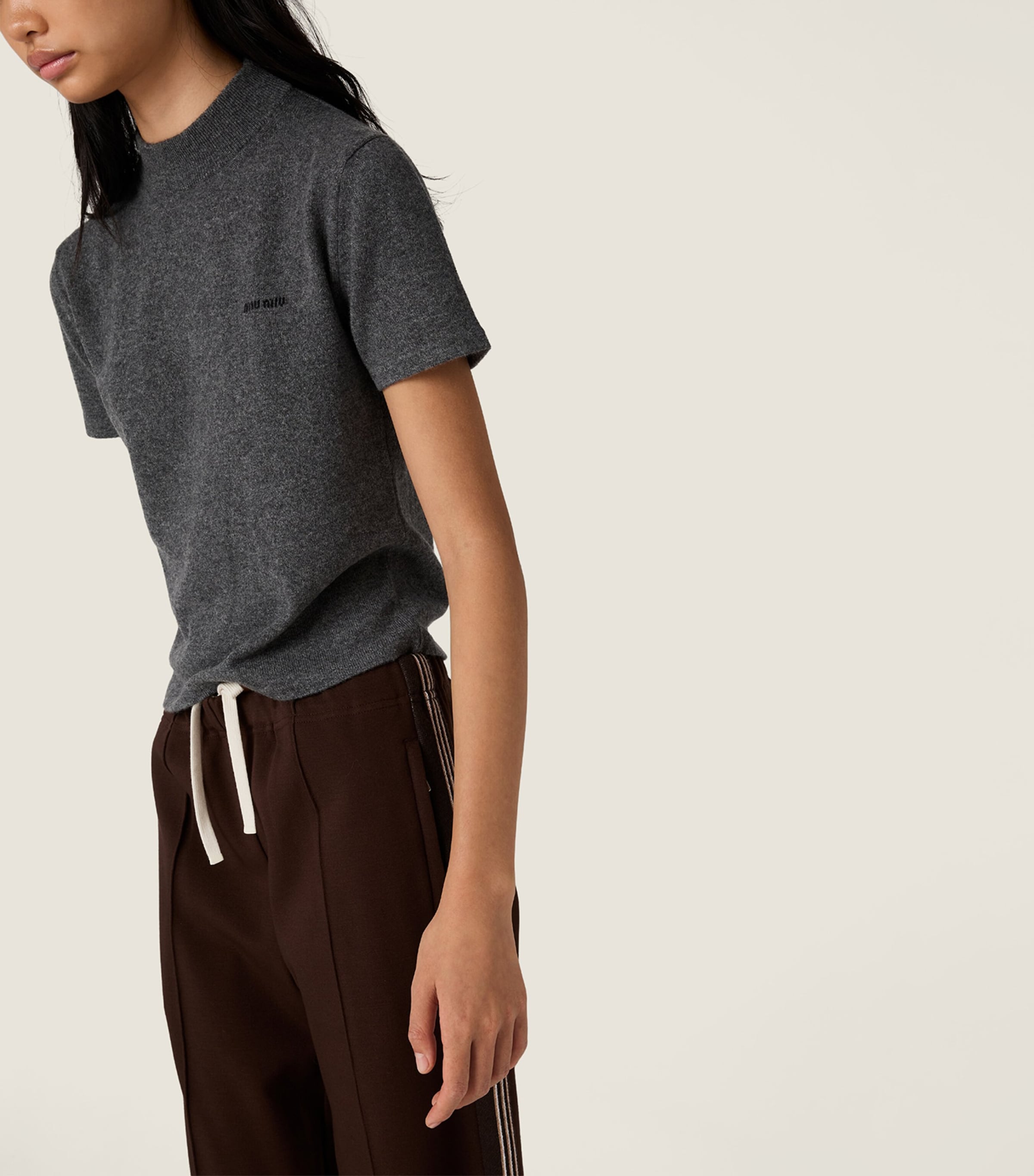 Cashmere Short-Sleeve Sweater F0480 Image 3