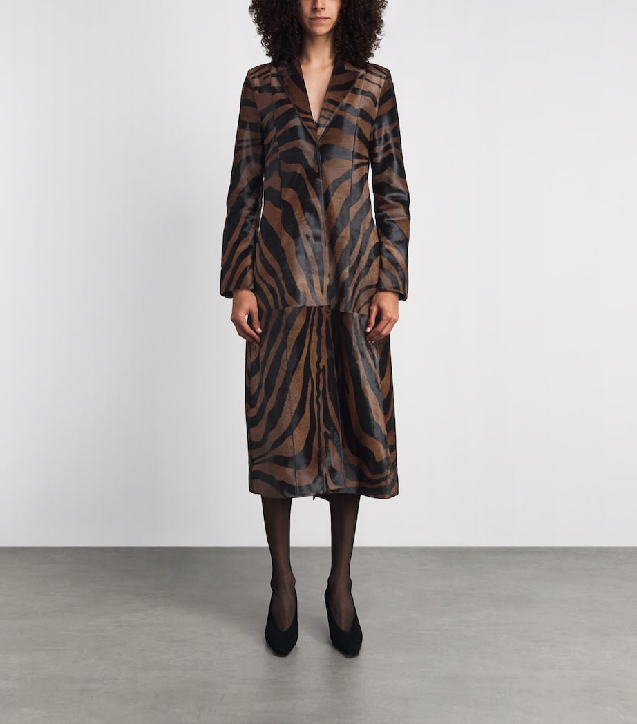 Simkhai Womens Leather Pony Hair Zebra Rilo Coat Zebra Image 4