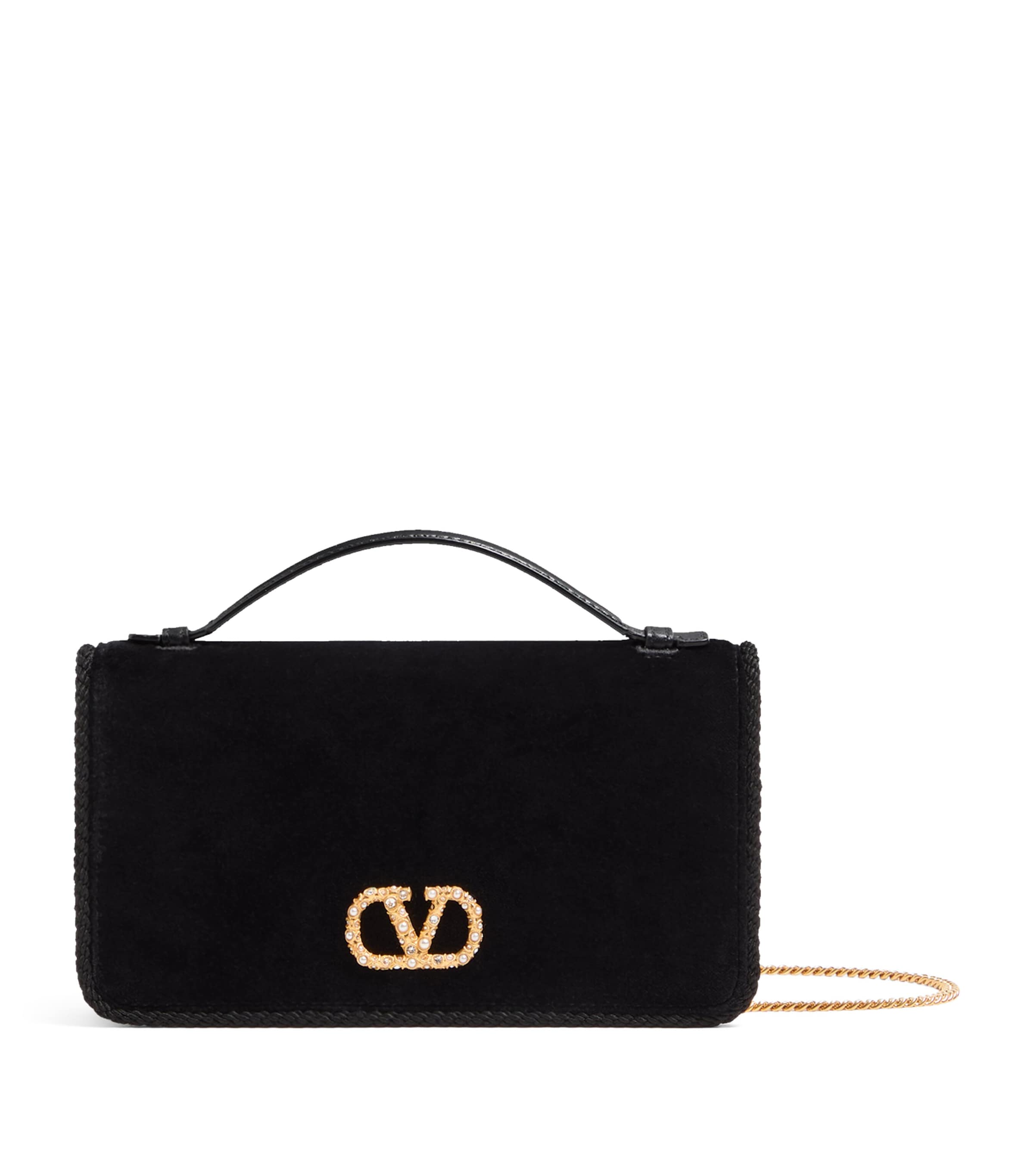 VLOGO シグネチャー ハンマード レザー ウォレット Valentino Garavani VLogo Signature Wallet with Strap