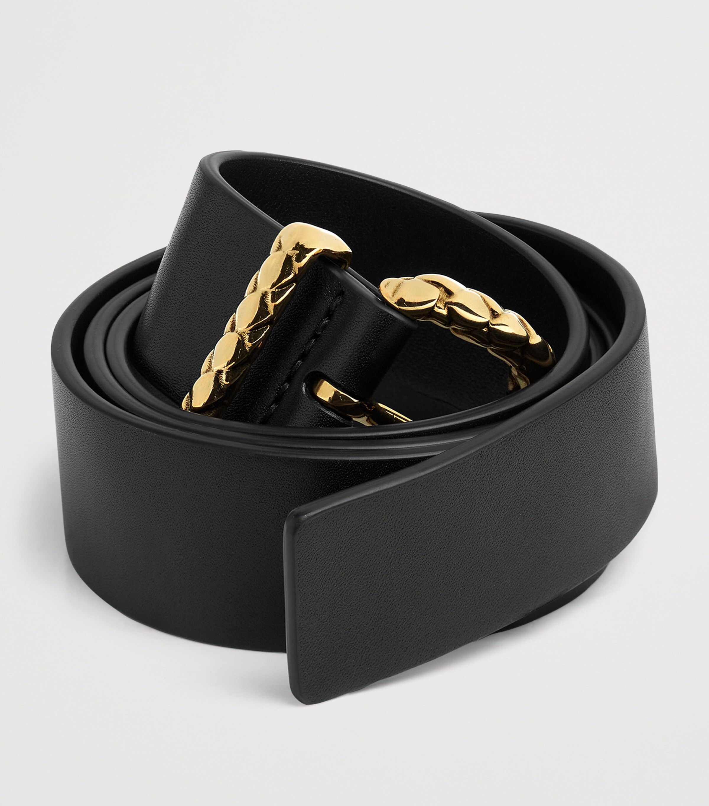 Bottega Veneta Coaxial Leather Belt, Black Bottega Veneta Coaxial Leather Belt | Neiman Marcus main image 3
