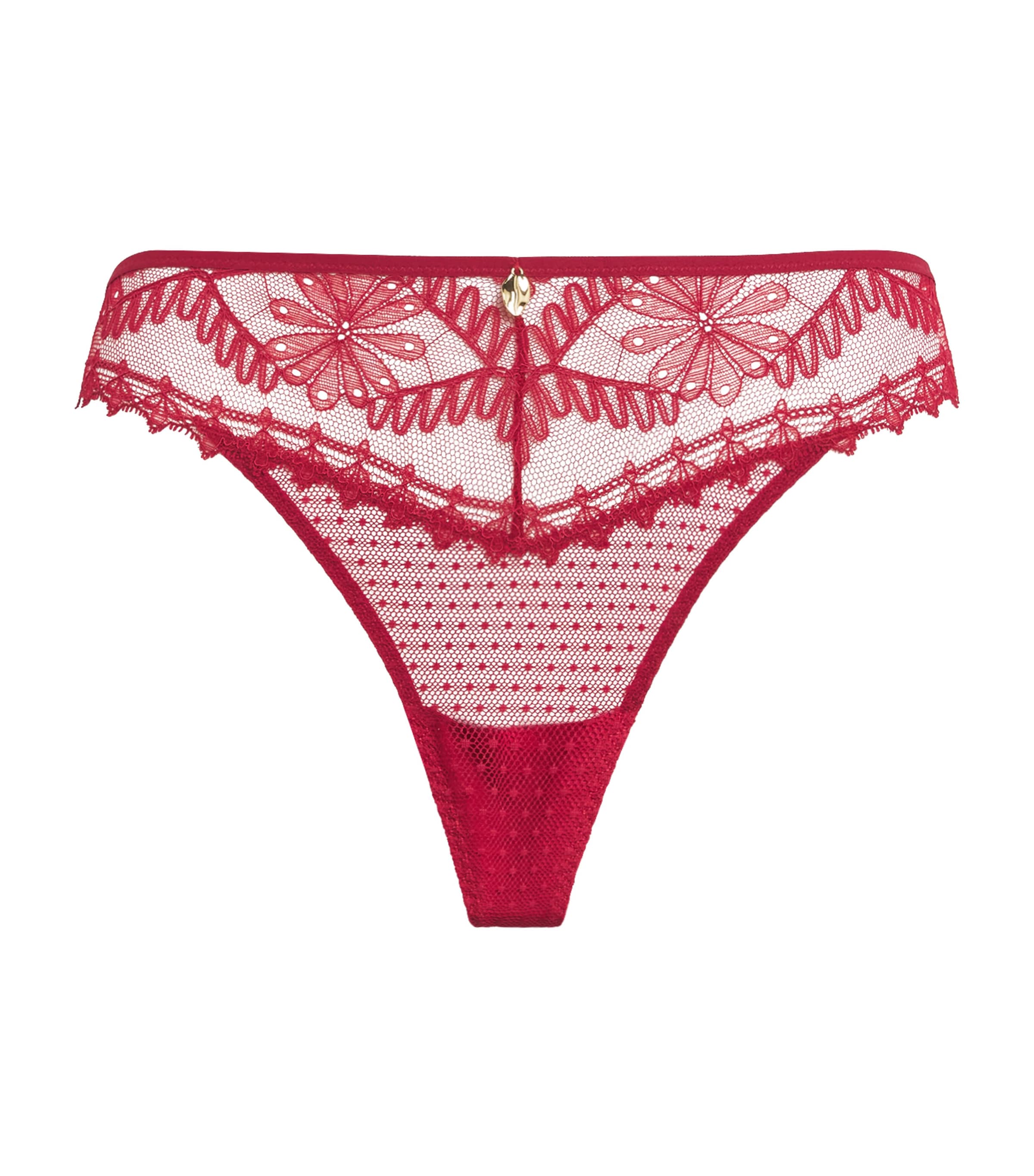 Lace Mystery of Love Tanga Briefs CHERRY Image 1