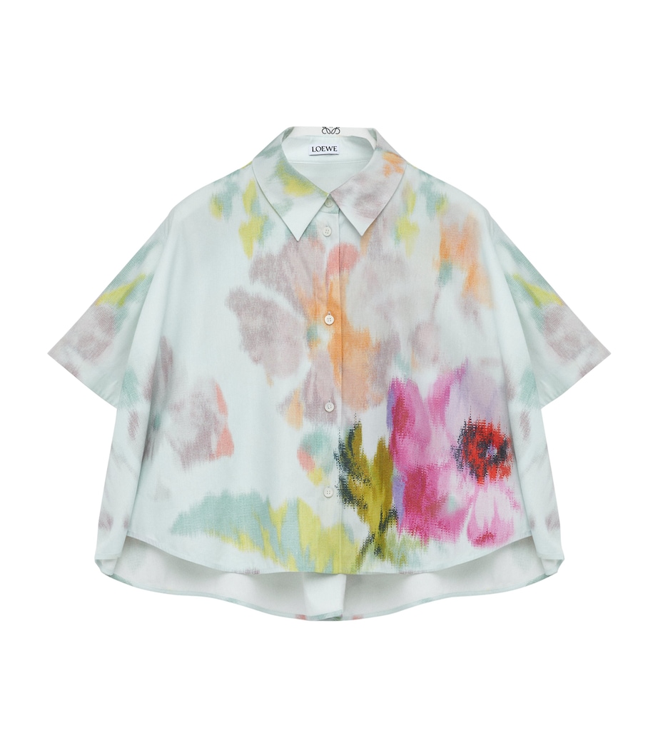 Cotton-Silk Trapeze Shirt LIGHT BLUE MULTI Image 1