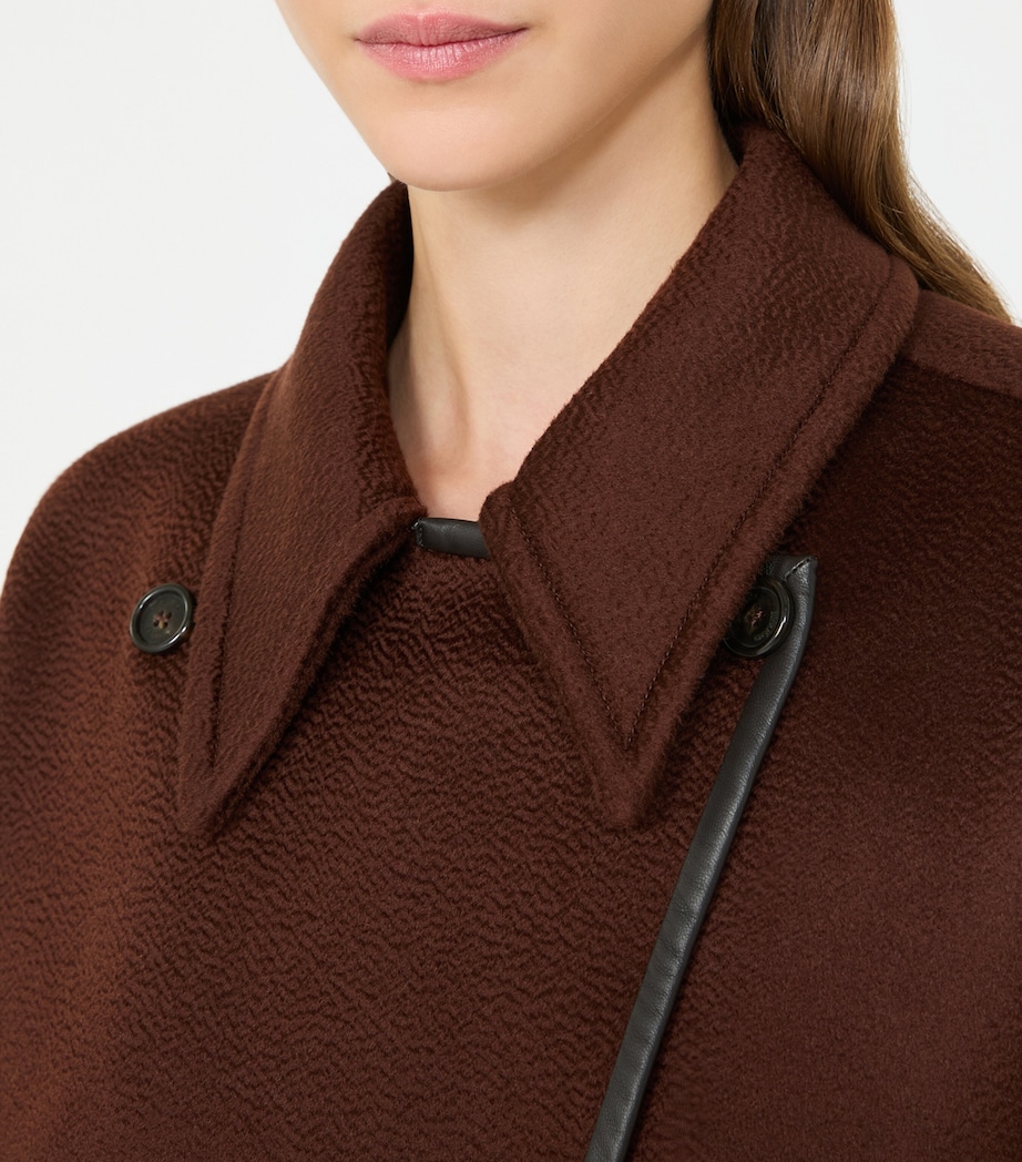 Max Mara Womens Cashmere Wrap-Front Cape Rust Image 5