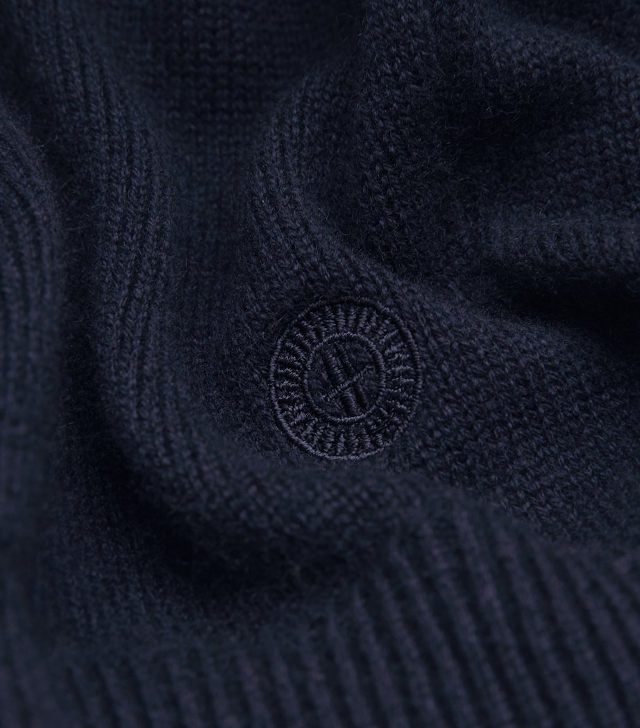Harrods Mens Cashmere Hoodie T&d Navy Image 5