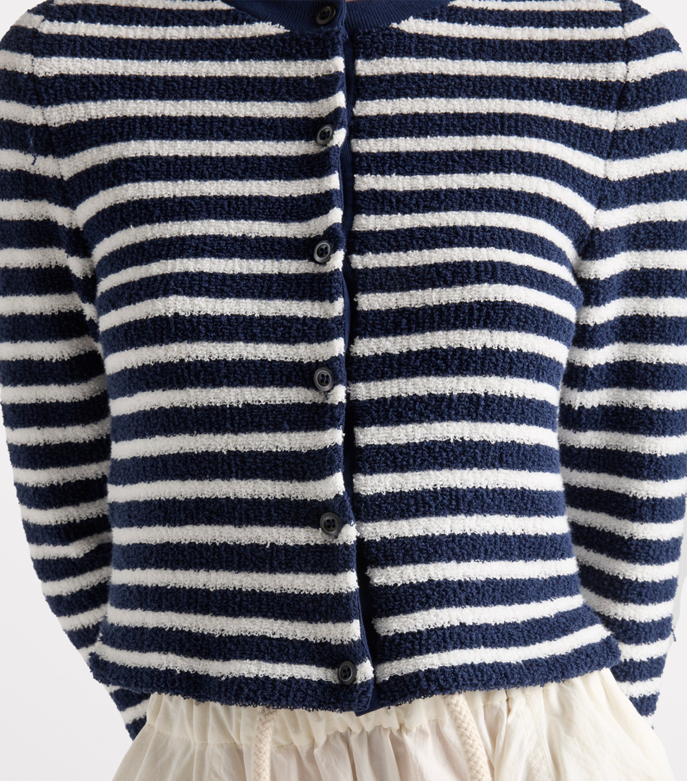 Prada Womens Bouclé Stripe Cardigan Image 5