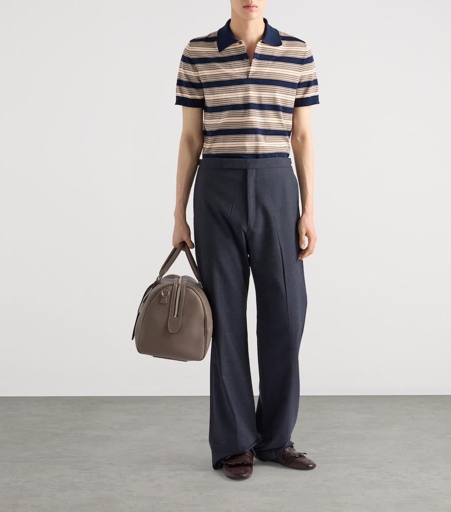 Cotton Stripe Polo Shirt F0008 Image 2