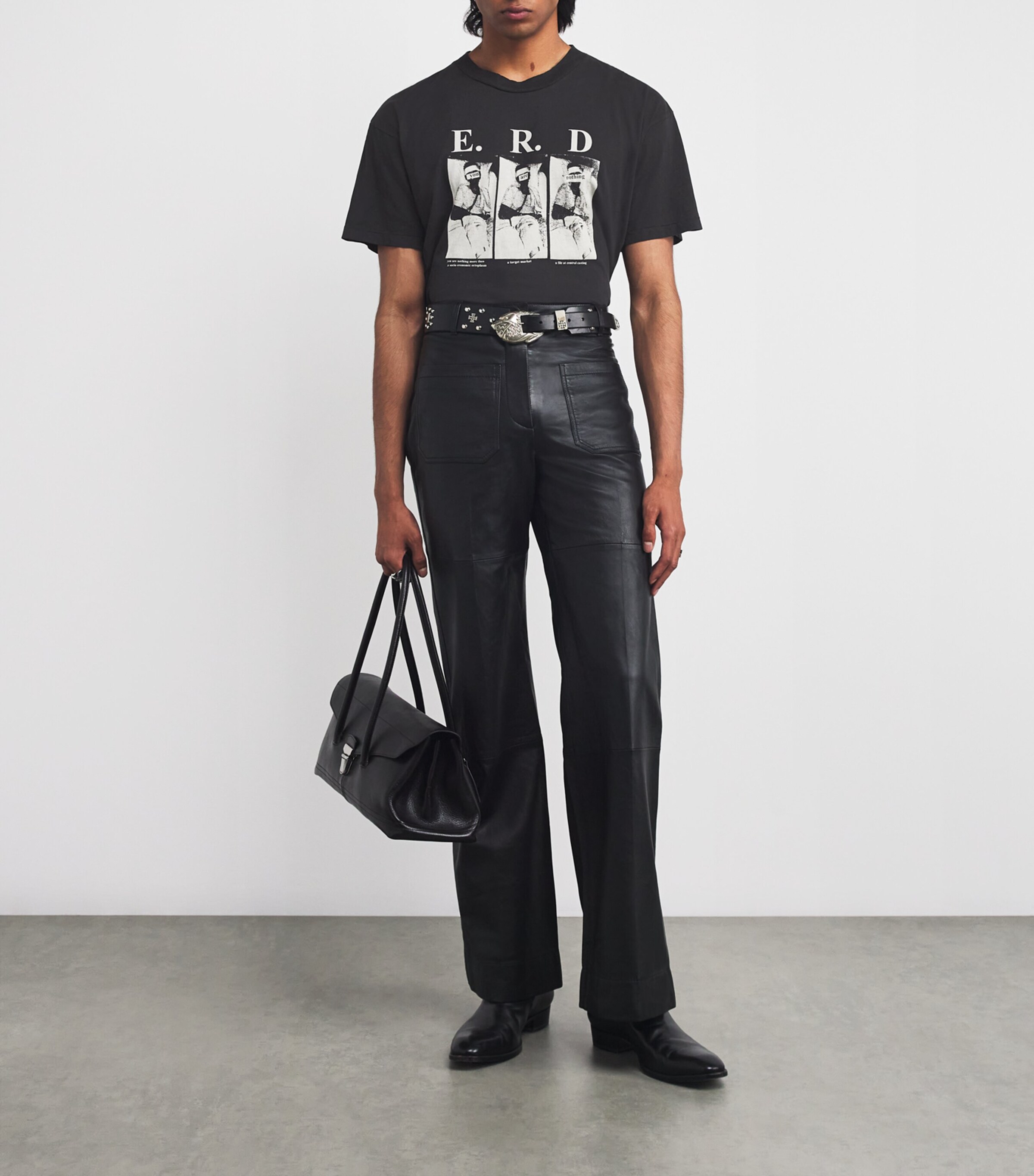 Enfants Riches Déprimés Mens Cotton You Are Nothing T-Shirt Faded Black Image 2