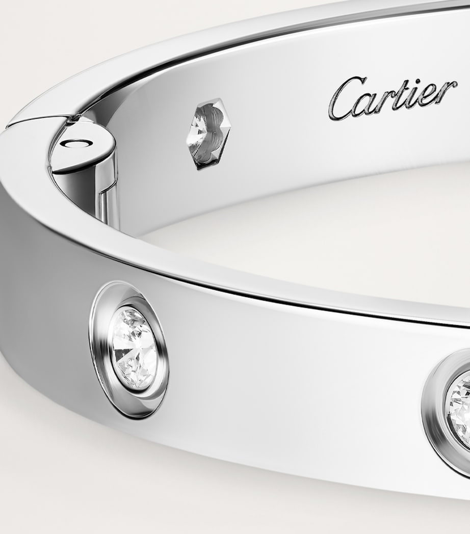White Gold and Diamond LOVE Bangle WHITE GOLD Image 8