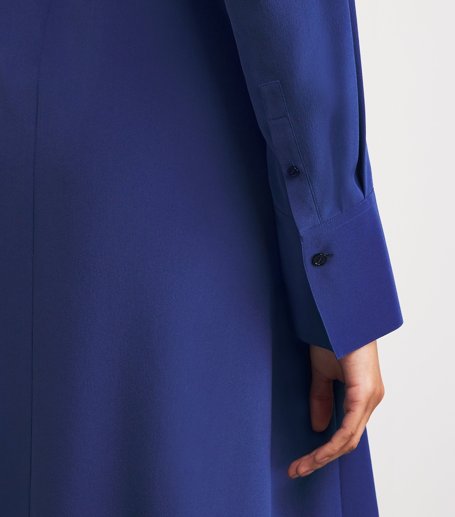 Silk V-Neck Siam Mini Dress COBALT Image 6