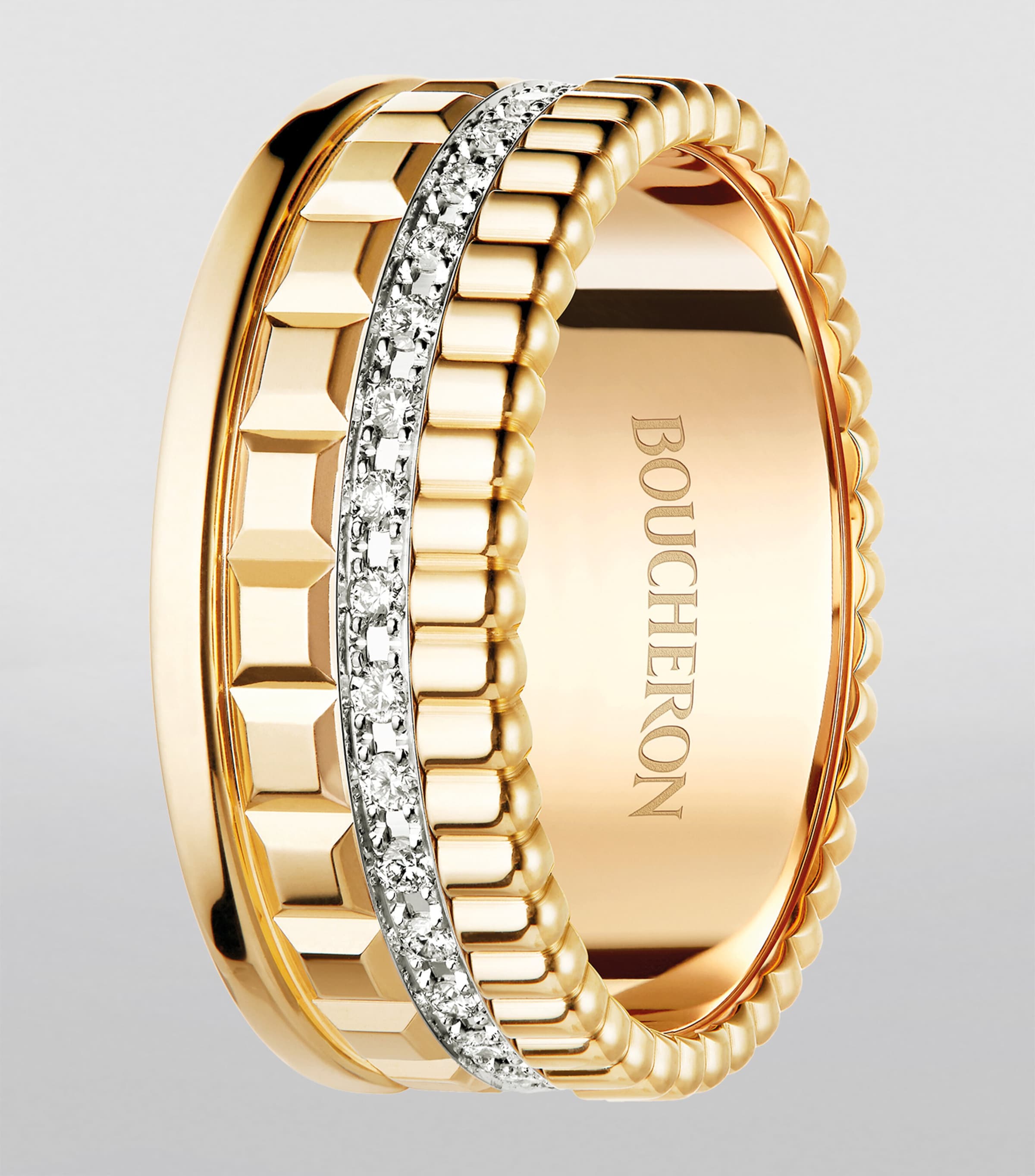 Small Yellow Gold and Diamond Quatre Radiant Ring NO COLOUR Image 2