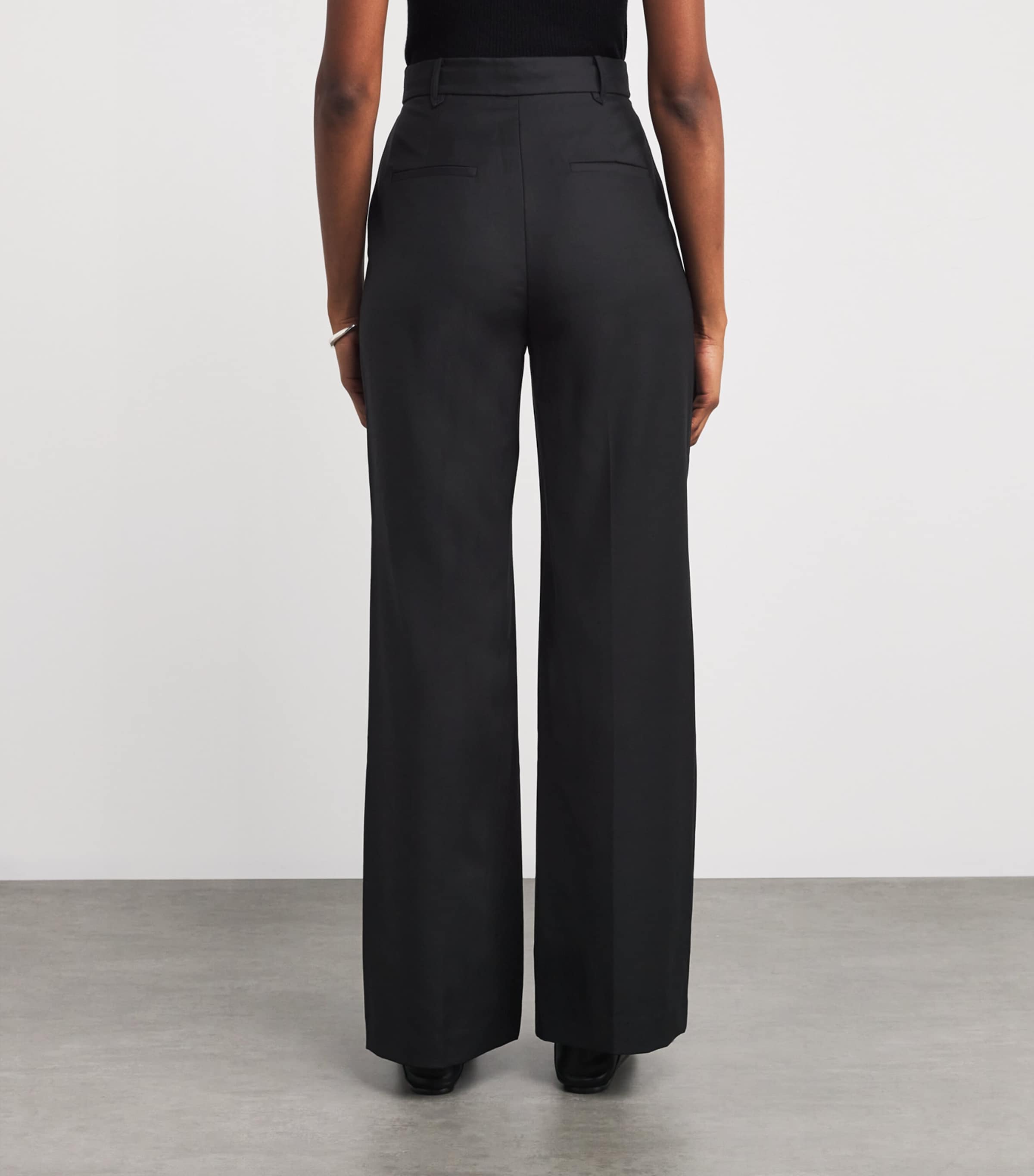 Wool-Blend Edie Flare Trousers BLACK DBLK Image 4