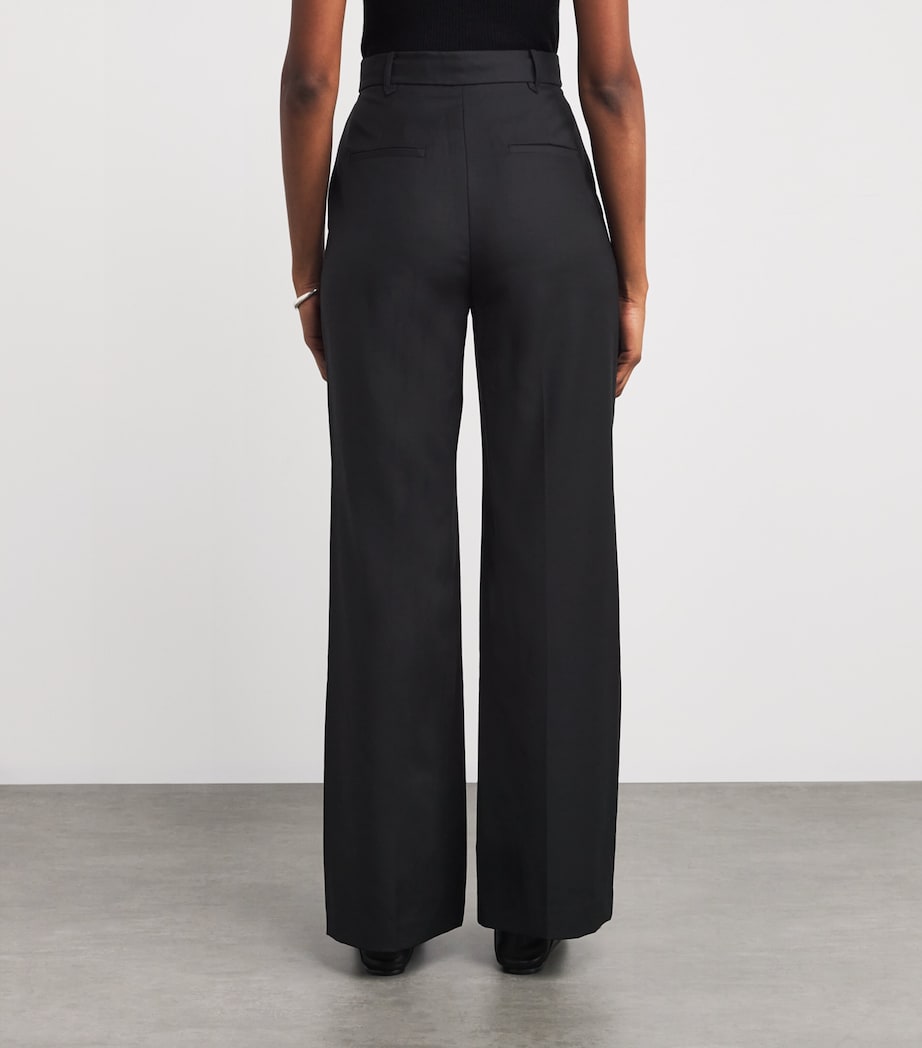 Wool-Blend Edie Flare Trousers BLACK DBLK Image 4