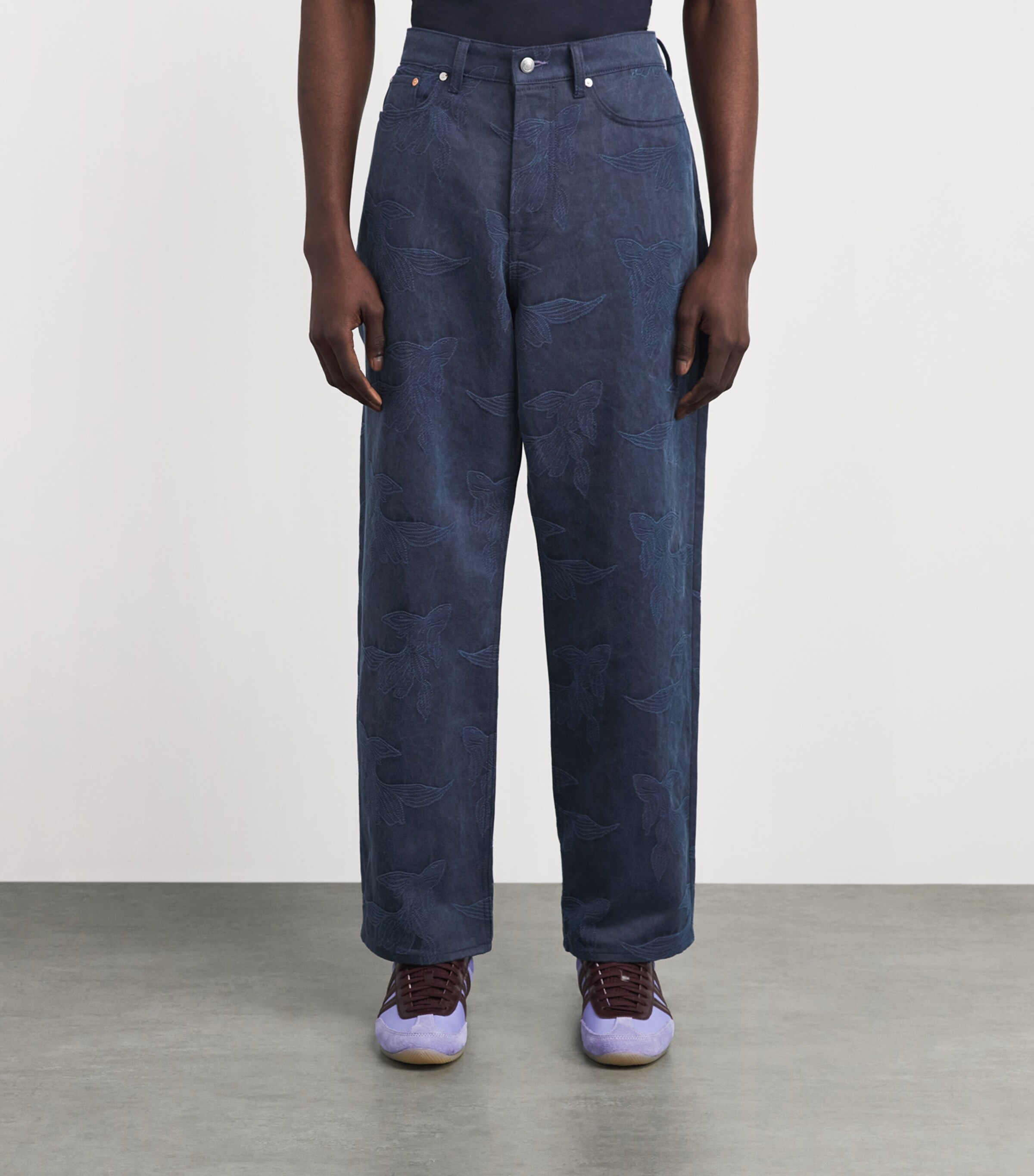 Paul Smith Mens Fish Embroidered Straight Jeans Image 4